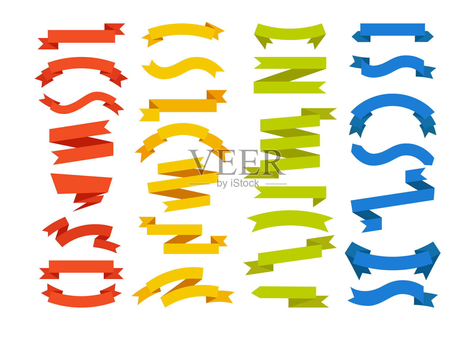 横幅设置空白色带和标签不同插画图片素材