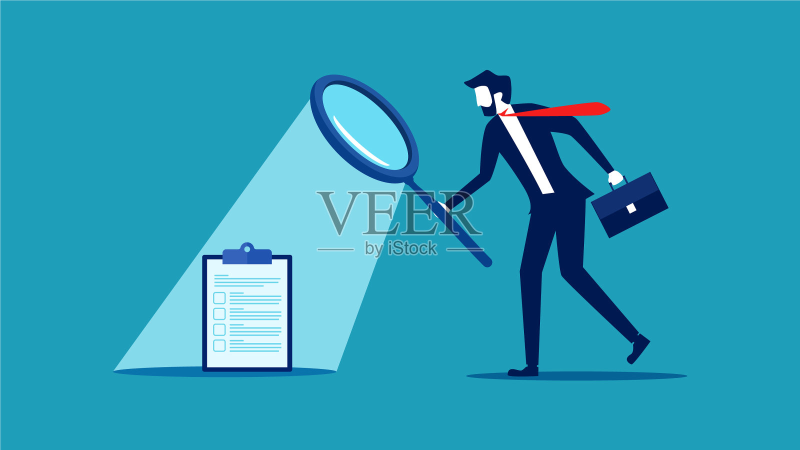 商人分析并发现秘密文件插画图片素材