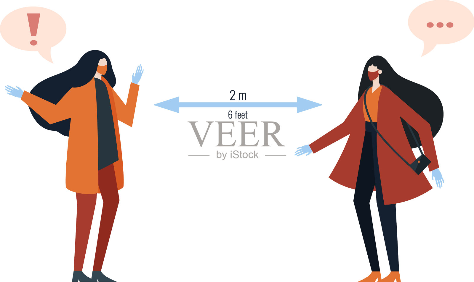 两个人一边保持，一边打招呼设计元素图片