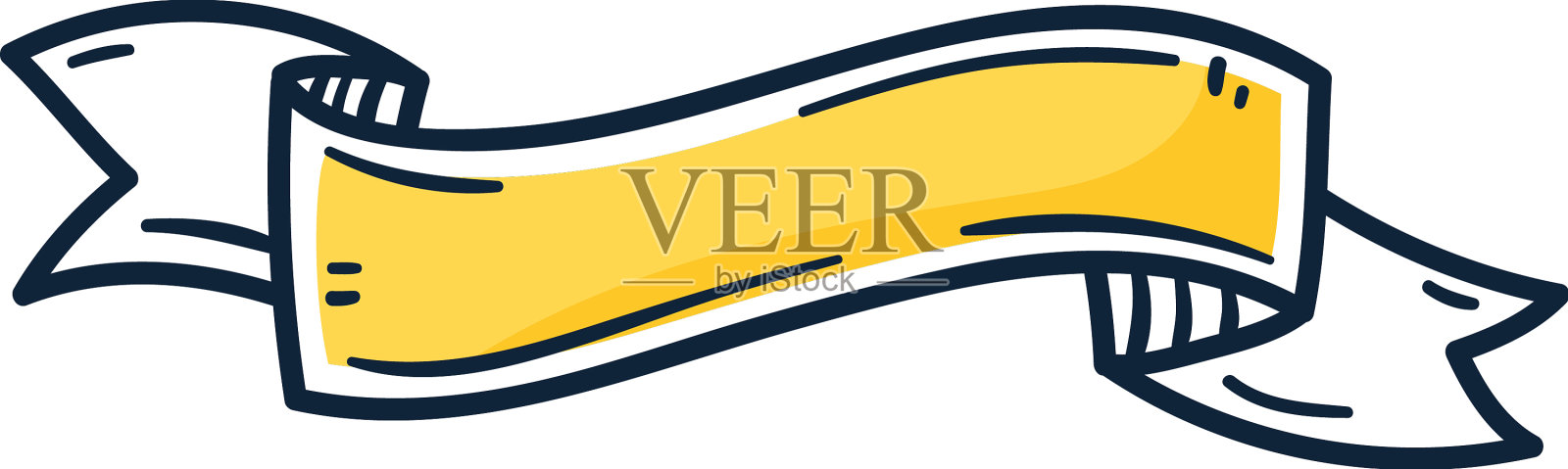 黄丝带框架设计元素图片