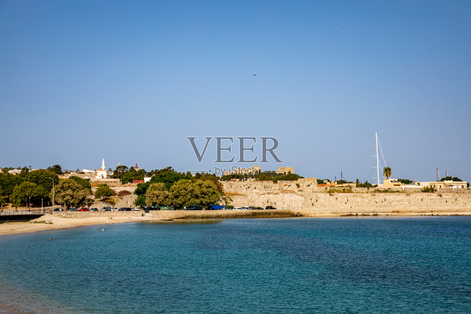 希腊罗德岛的城堡照片摄影图片