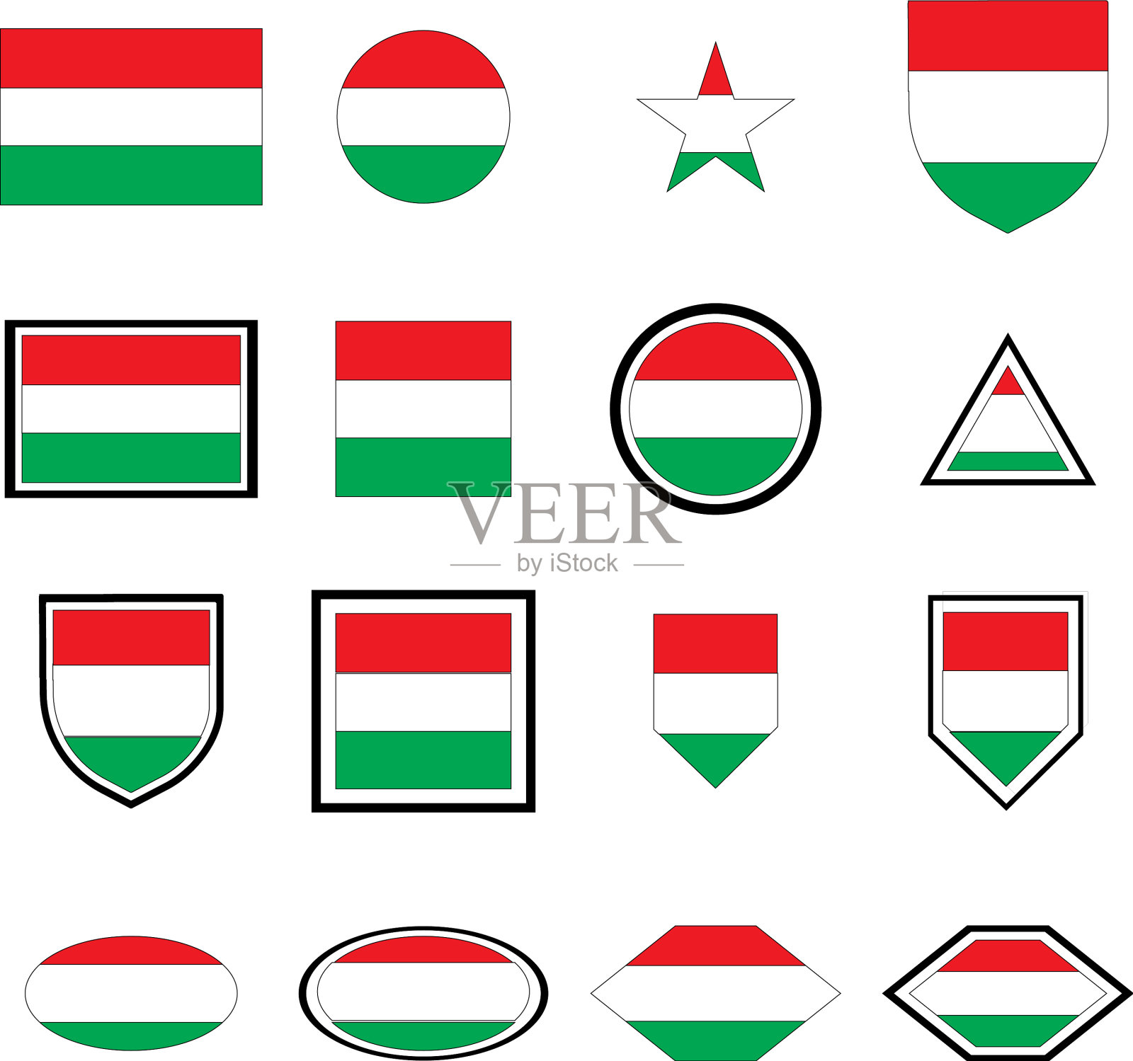 匈牙利国旗的标志插画图片素材