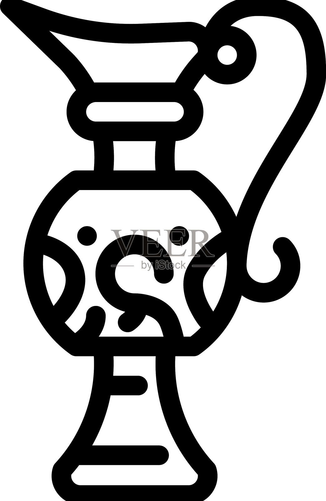 古老的阿拉伯壶饮料线图标设计元素图片