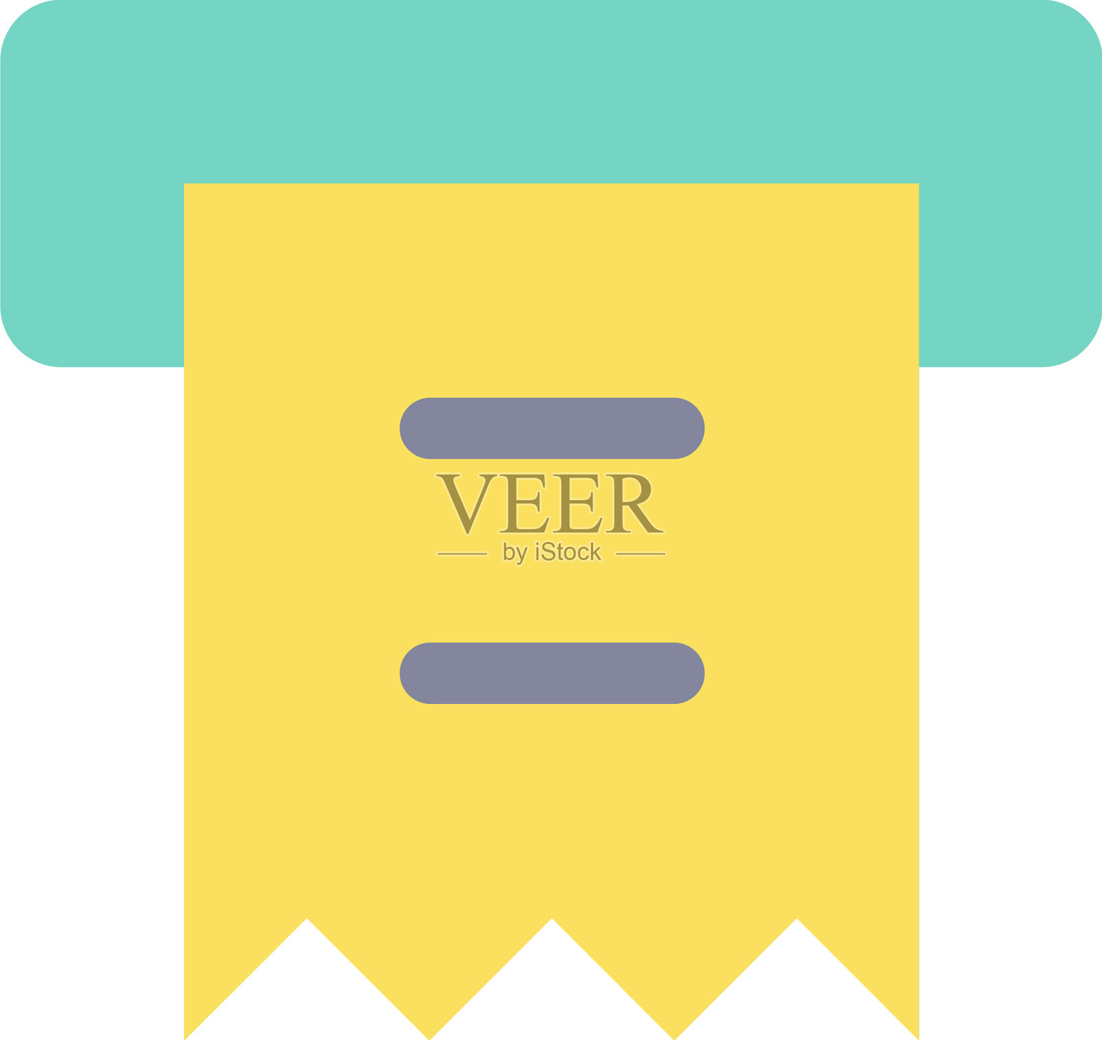 收据打印机平面彩色UI图标图标素材