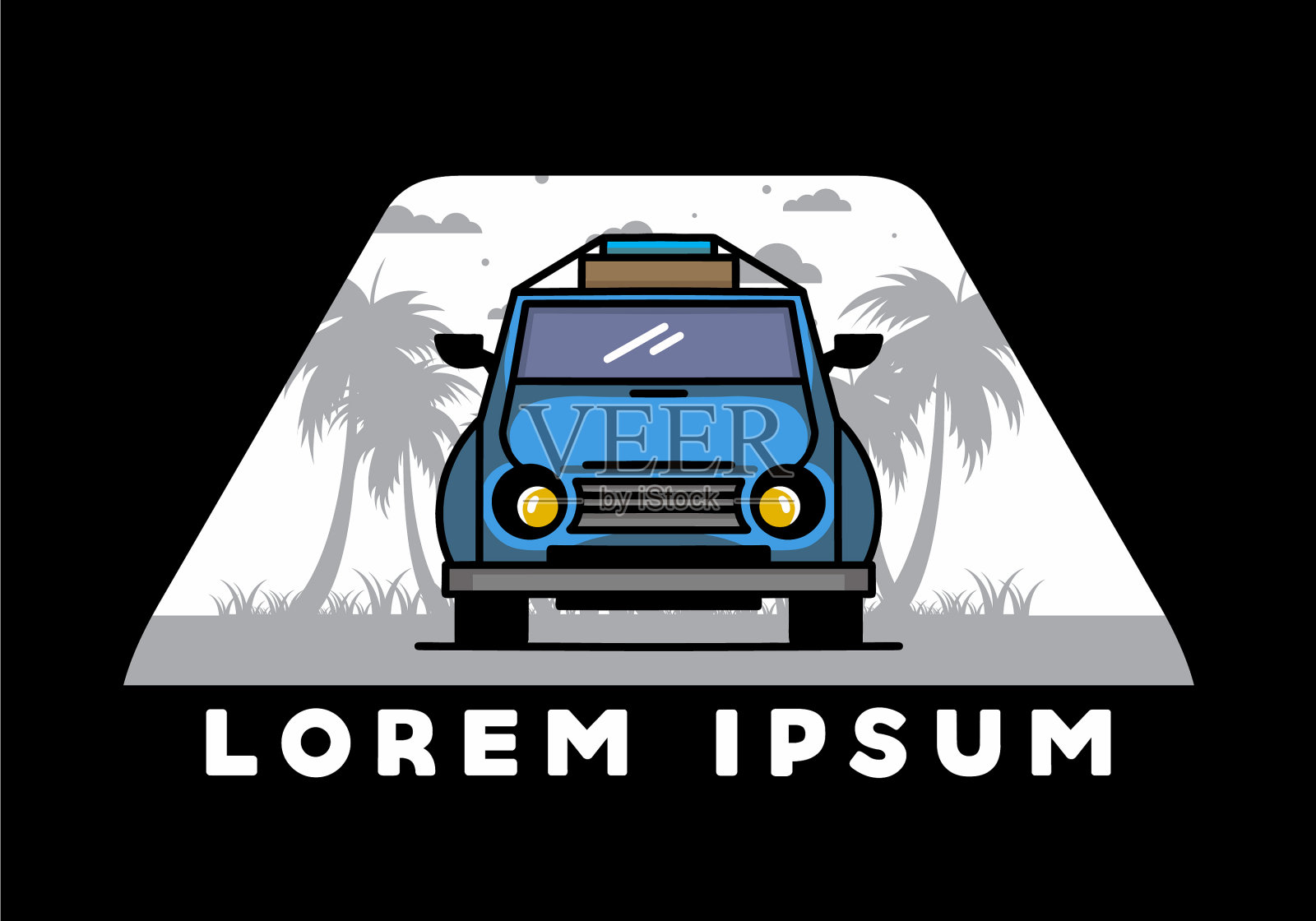 假日汽车设计插画图片素材