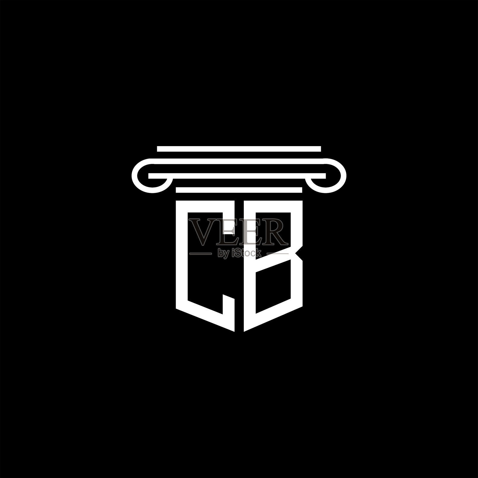 Cb字母logo与图形创意设计插画图片素材