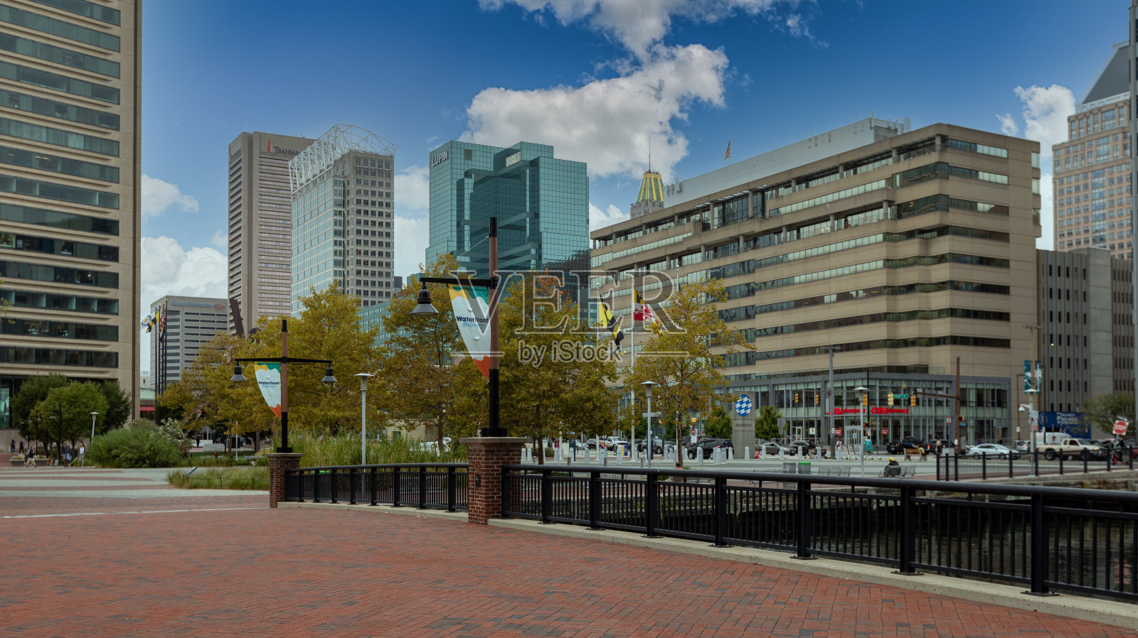 巴尔的摩市中心，城市景观。马里兰照片摄影图片