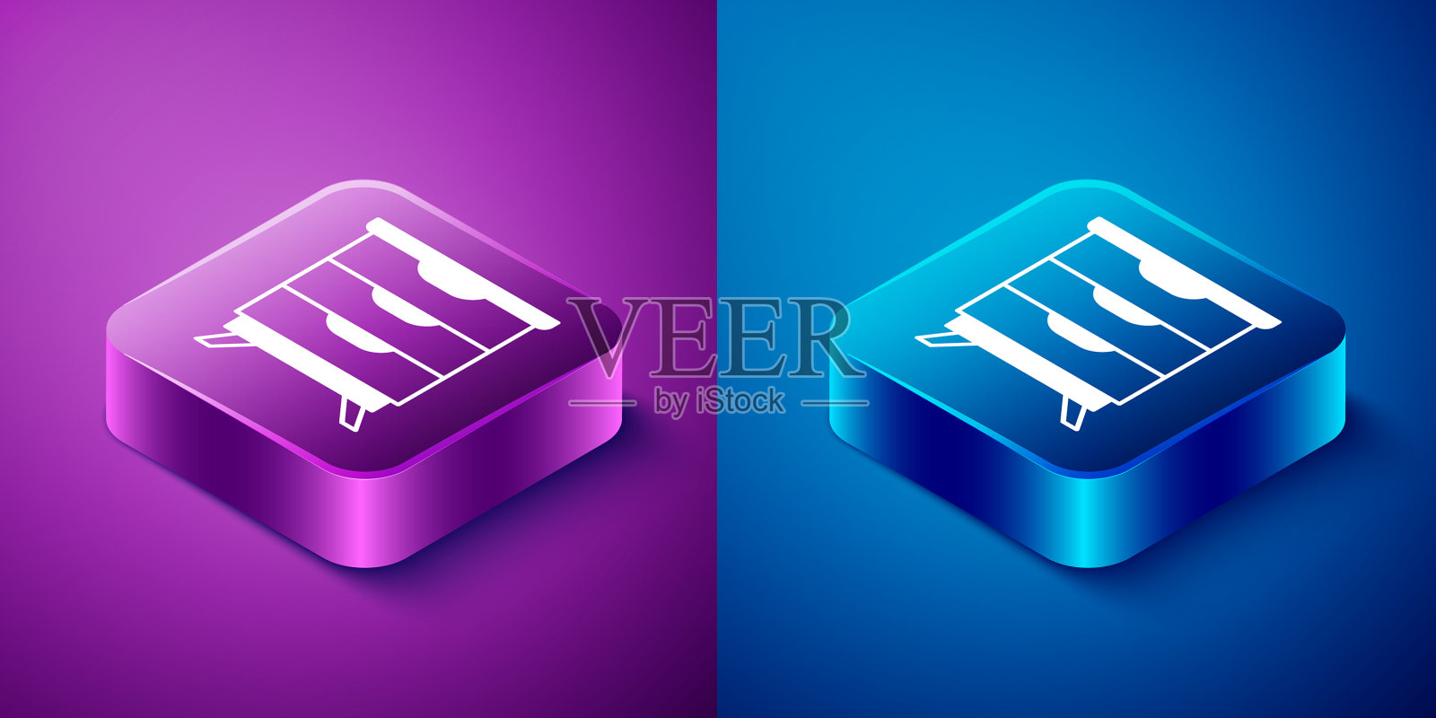 等距家具床头柜图标孤立上图标素材