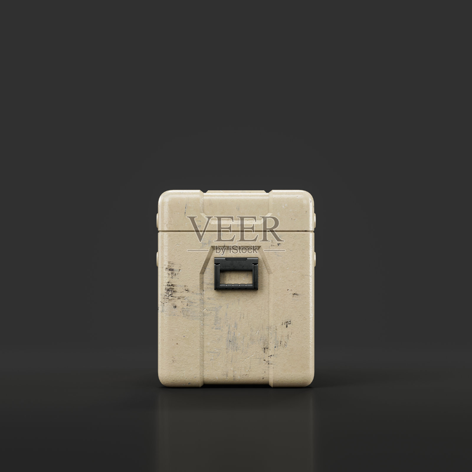 军事上的塑料箱。弹药和军事装备箱，3d渲染照片摄影图片