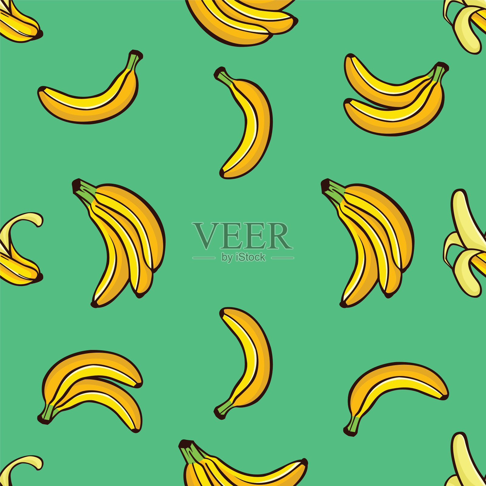 香蕉无缝图案香蕉背景插画图片素材