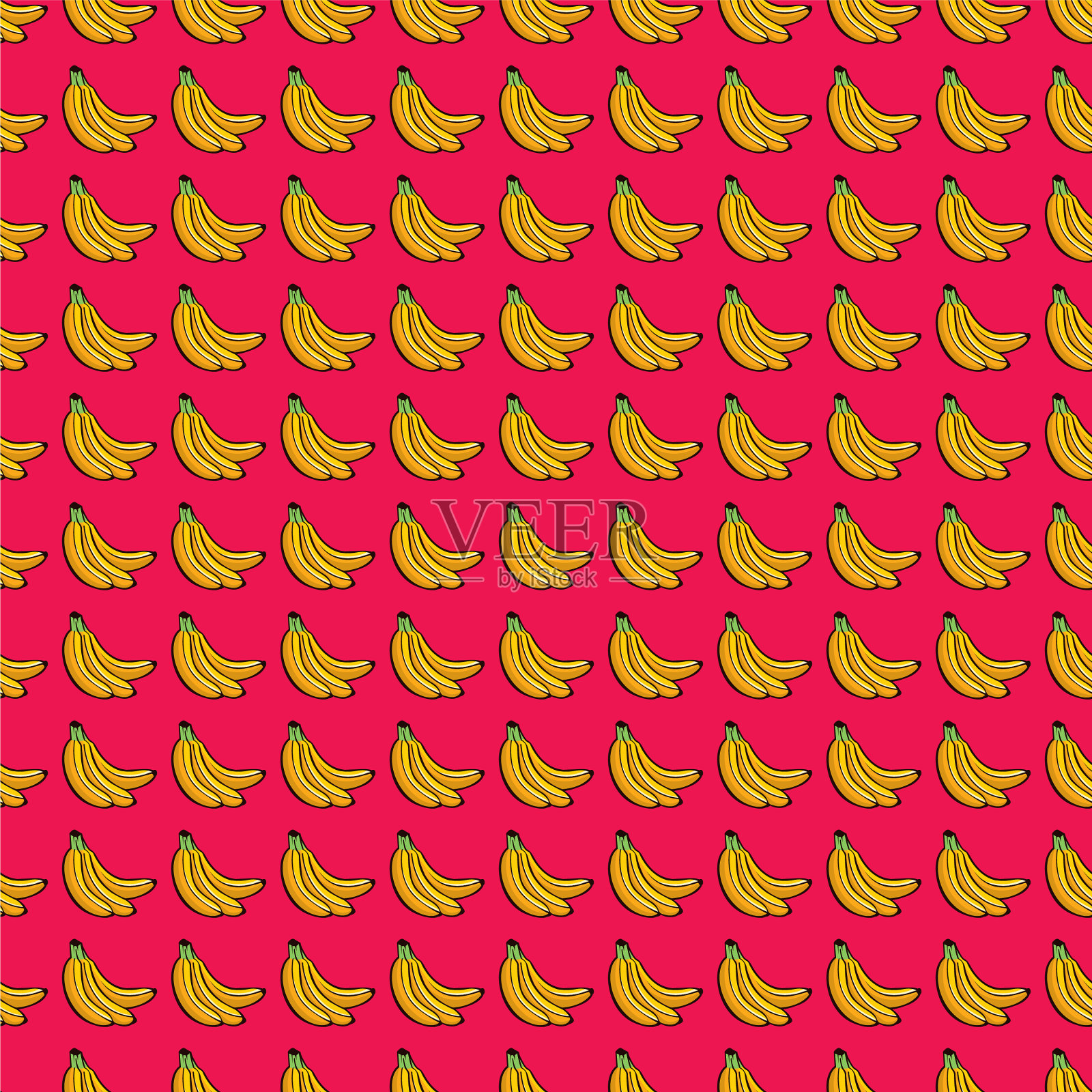 香蕉无缝图案与粉红色的背景插画图片素材