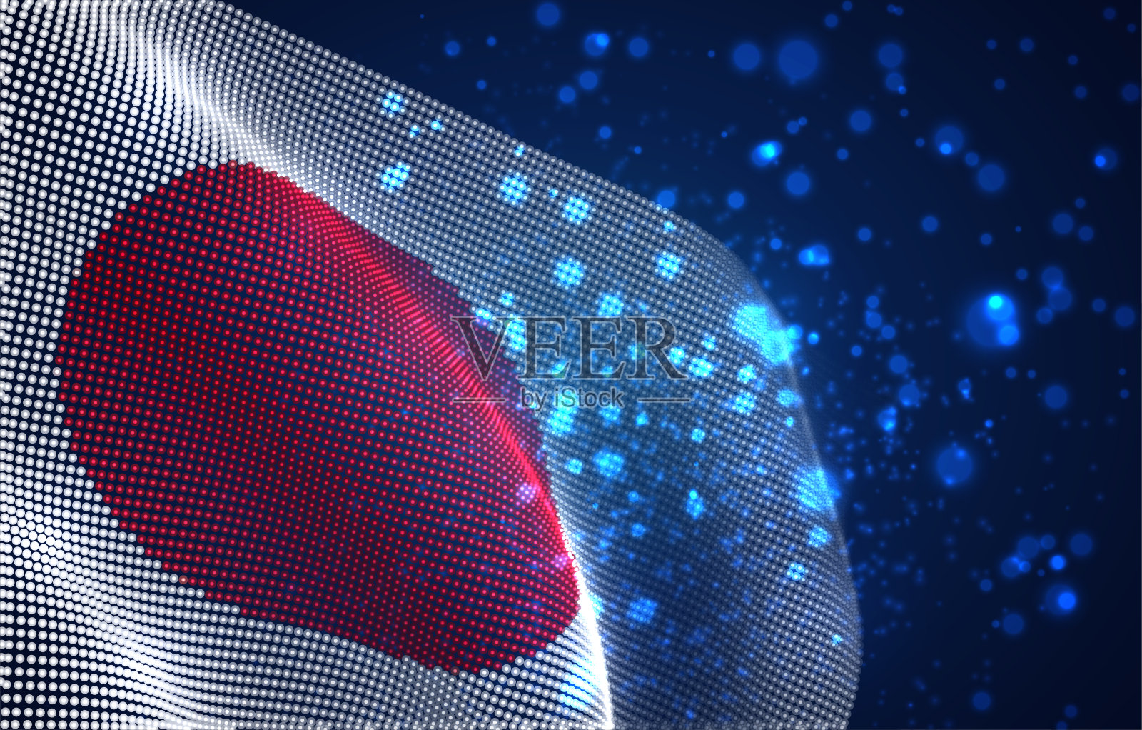 矢量明亮发光的抽象点国旗。日本插画图片素材