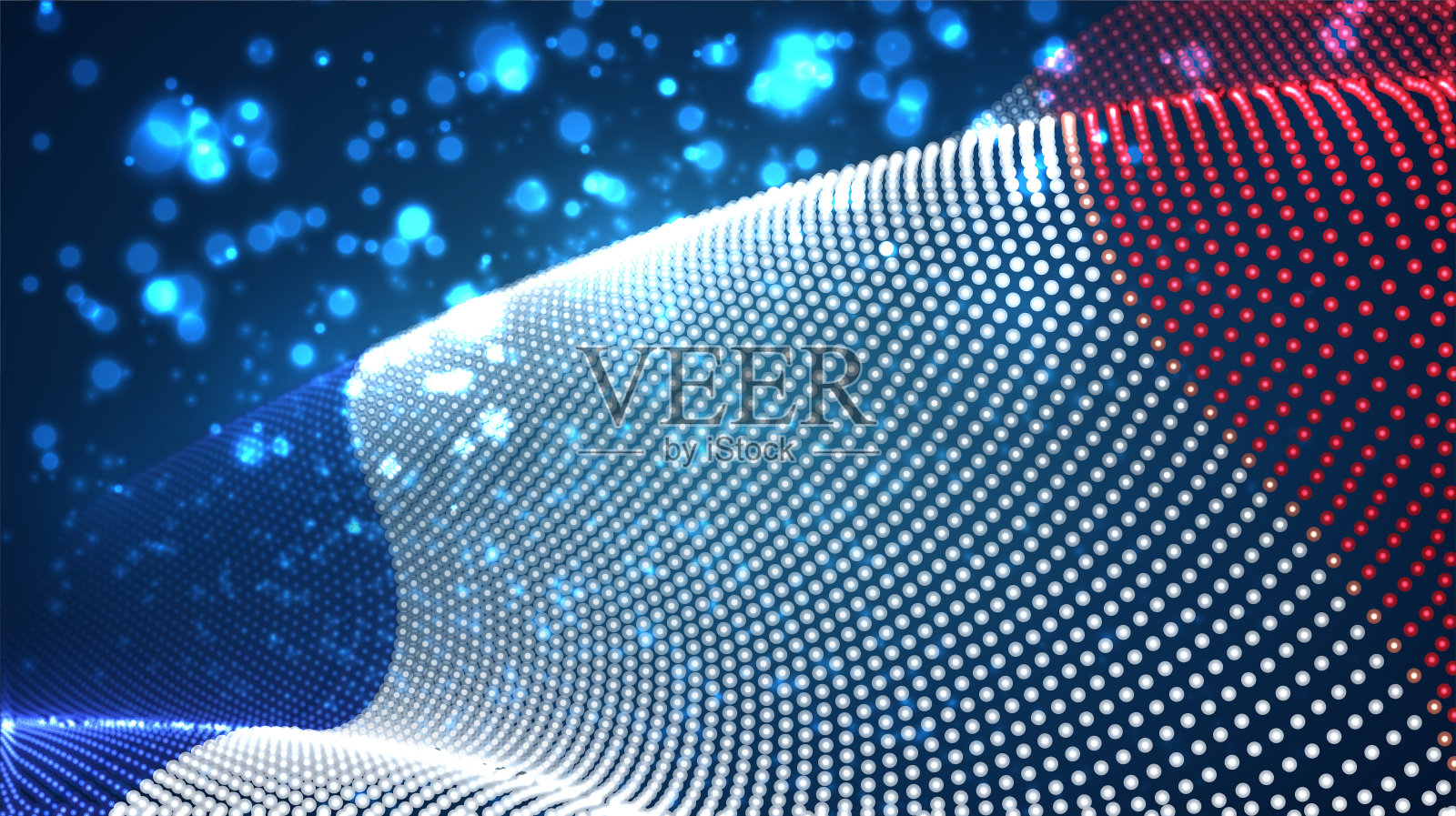 矢量明亮发光的抽象点国旗。法国插画图片素材