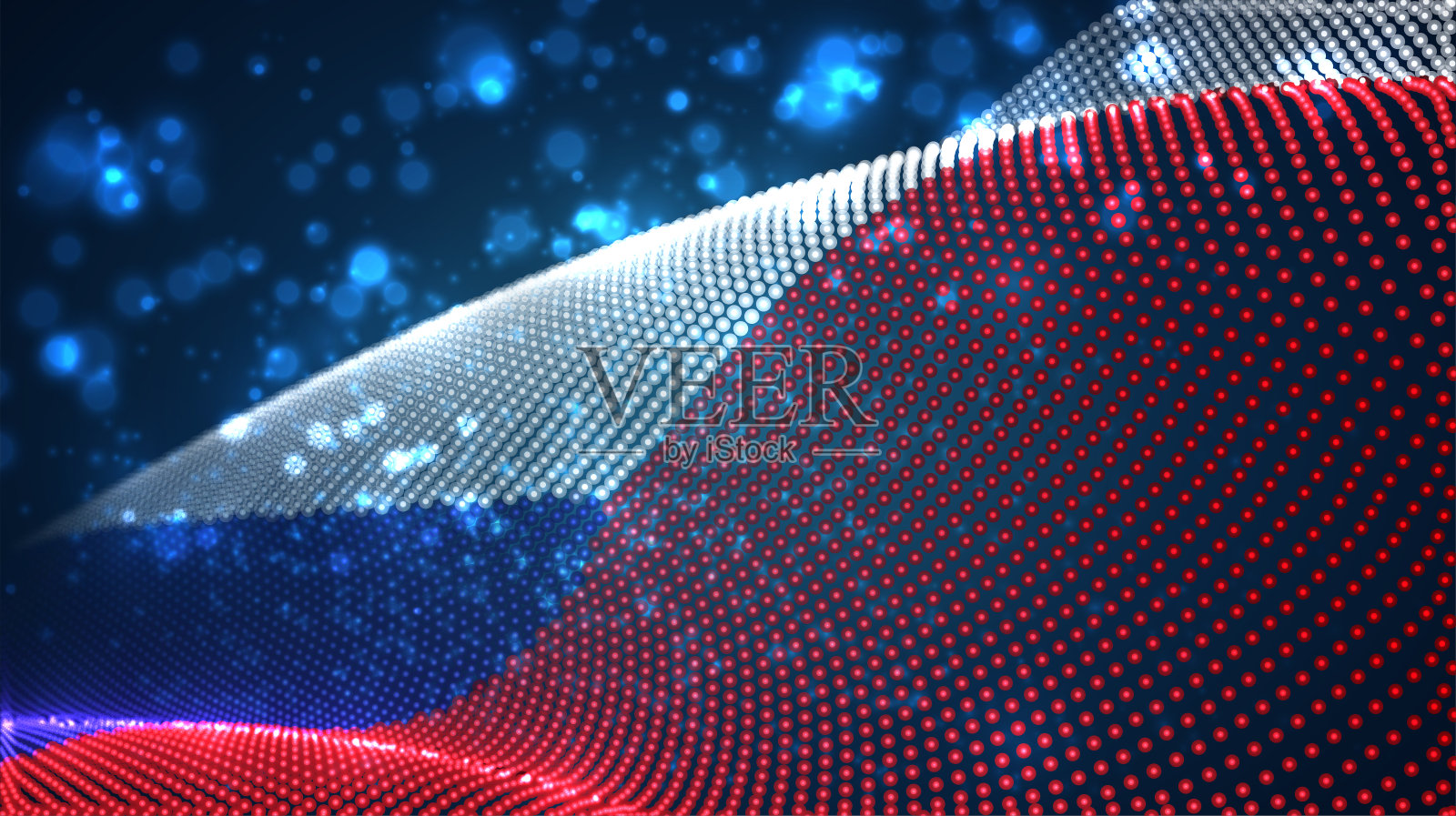 矢量明亮发光的抽象点国旗。捷克插画图片素材