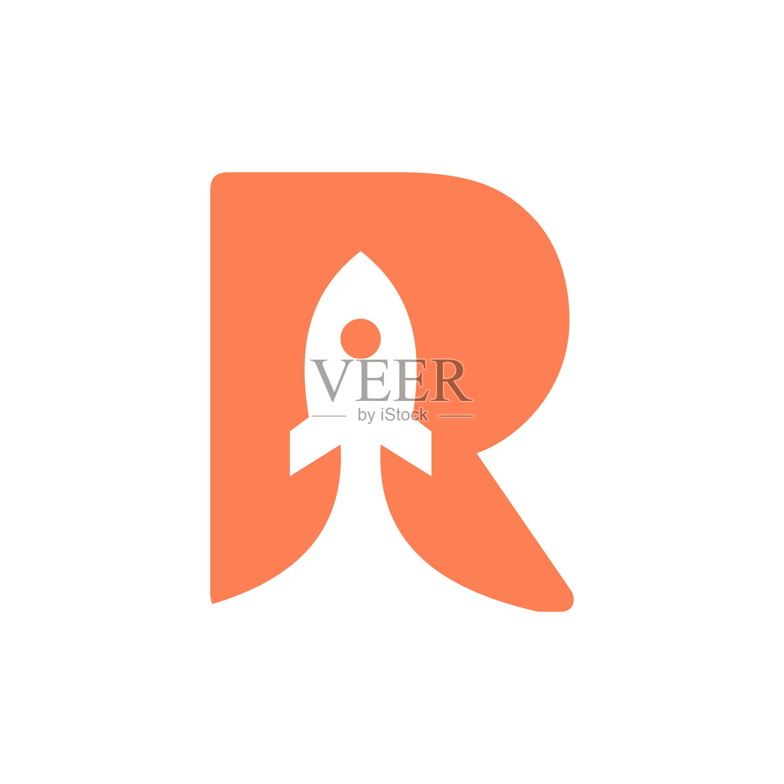 初始R旅行标志设计基于字母平面现代概念向量模板插画图片素材