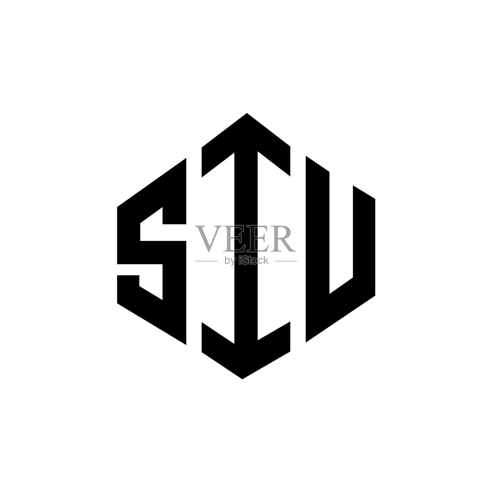 萧氏字母标志设计采用多边形萧氏形状插画图片素材