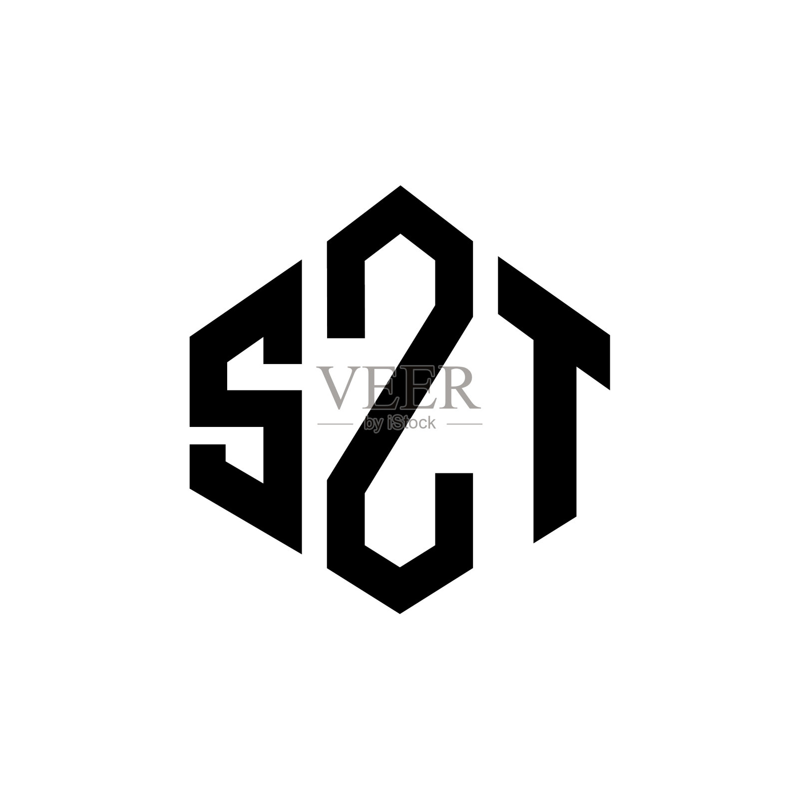 SZT字母标志设计采用SZT多边形造型设计元素图片