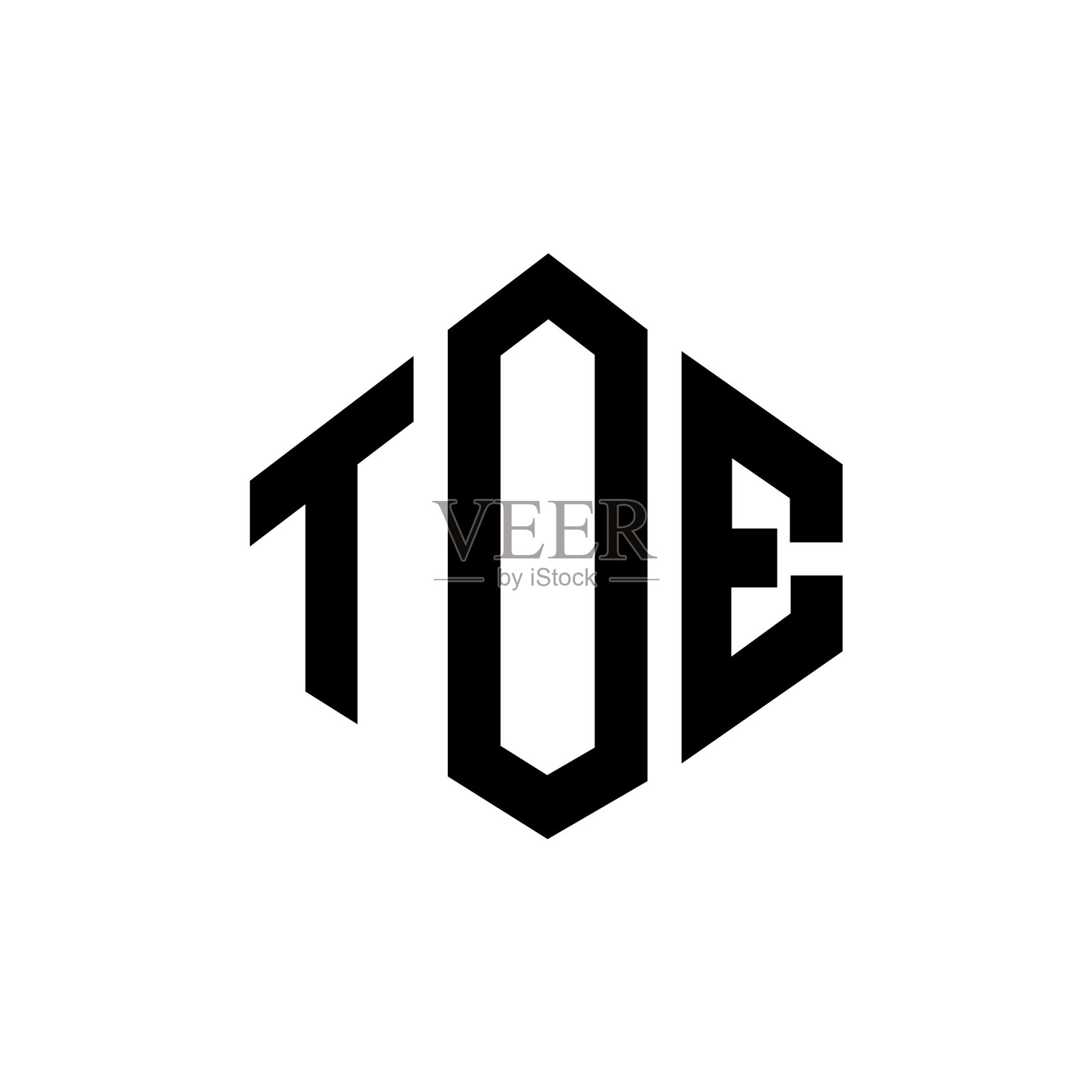 脚趾字母标志设计与多边形形状的脚趾设计元素图片