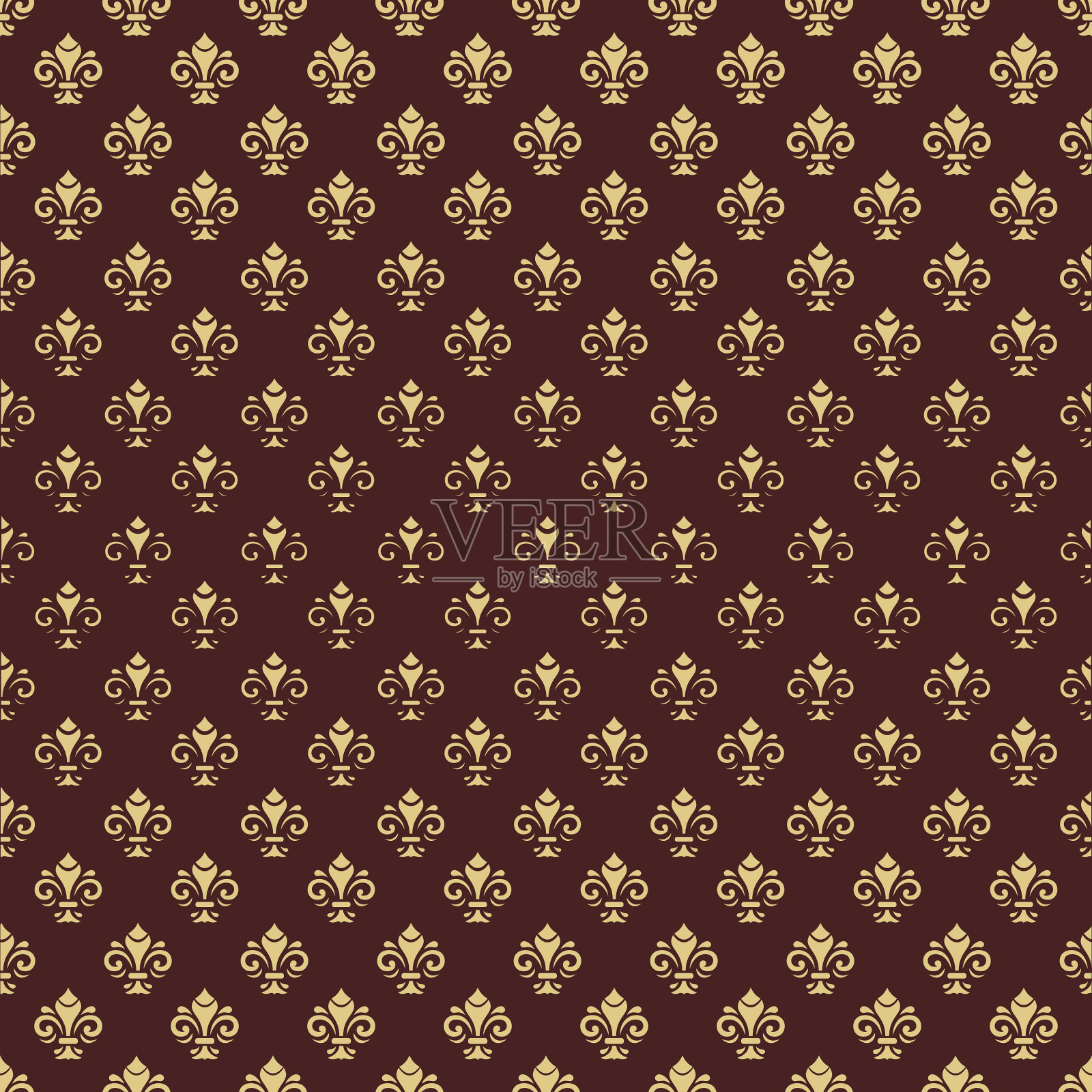 无缝图案与少数皇家百合插画图片素材