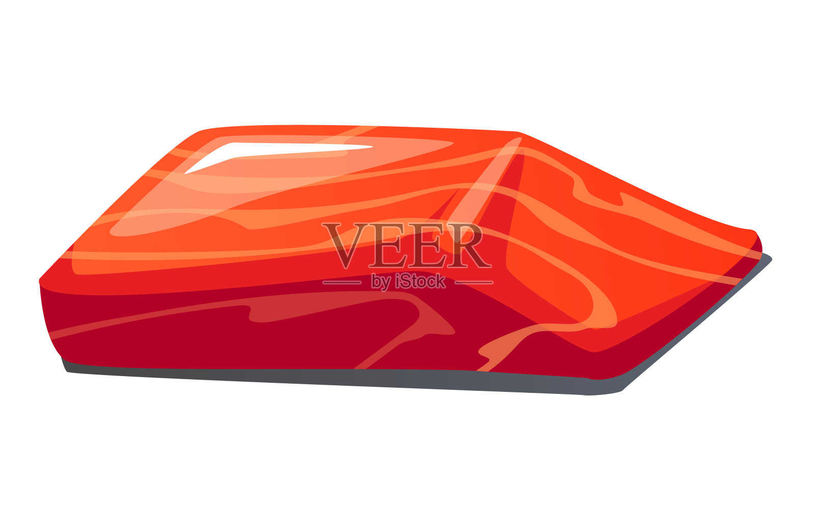 鲑鱼片鱼片牛排片孤立在白色背景。设计图形元素矢量插图插画图片素材