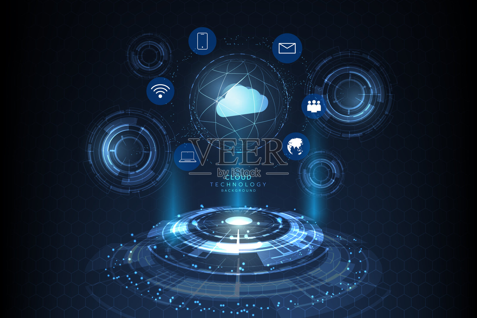 高科技数字技术未来电路数字。插画图片素材