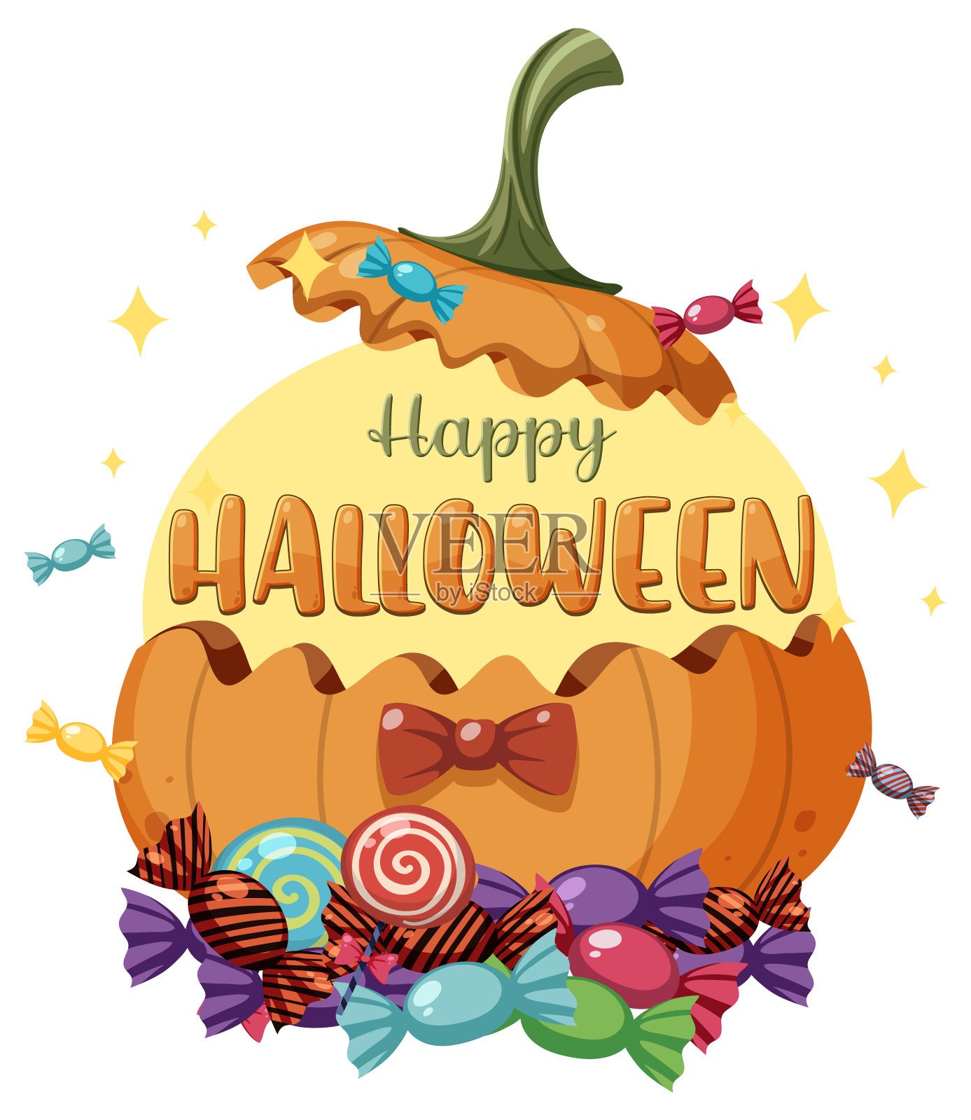 万圣节快乐节日标志设计插画图片素材