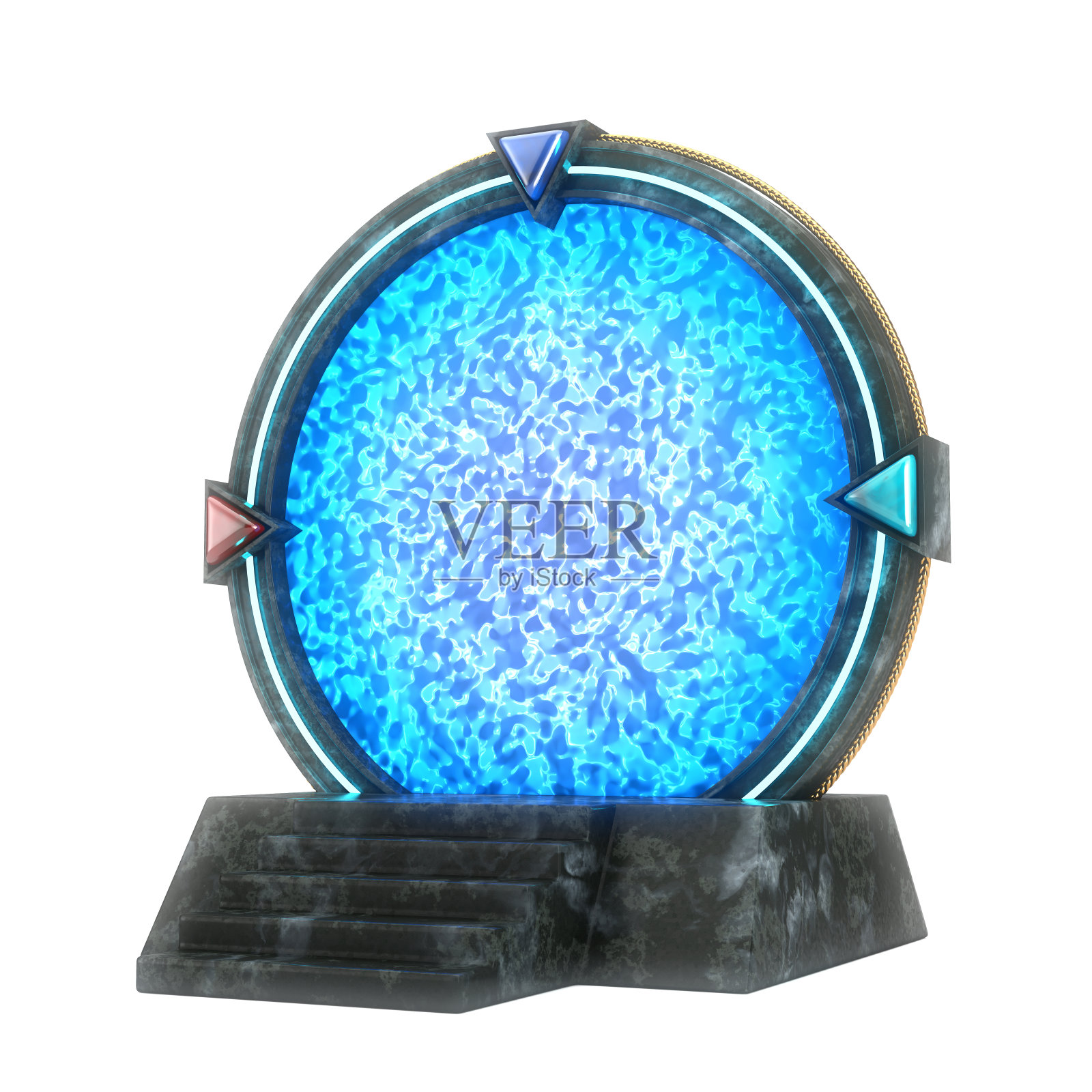 通往另一个世界和宇宙的石头空间之门。3d渲染照片摄影图片