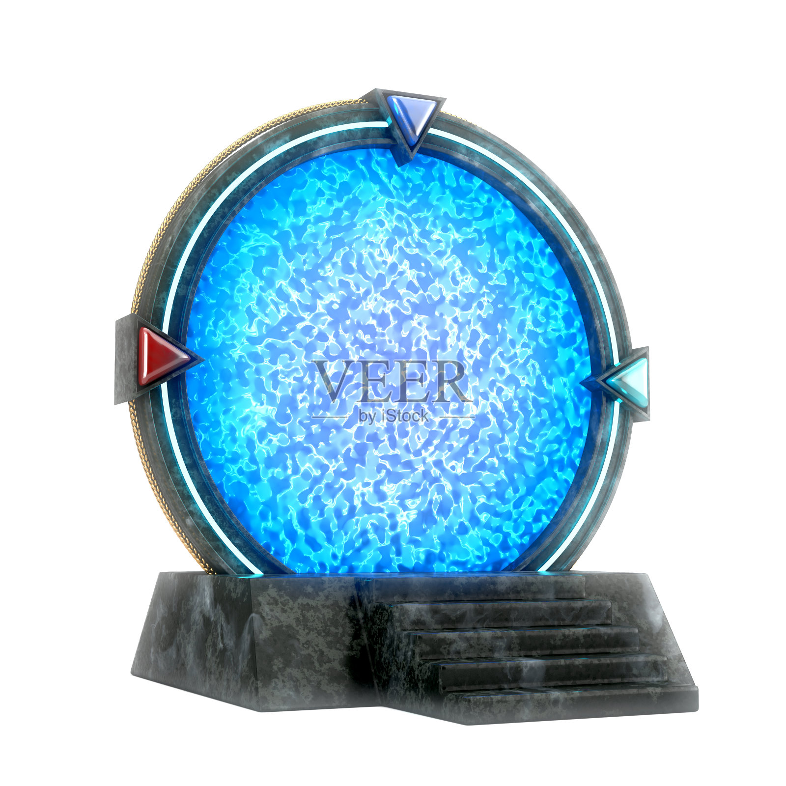 通往另一个世界和宇宙的石头空间之门。3d渲染照片摄影图片