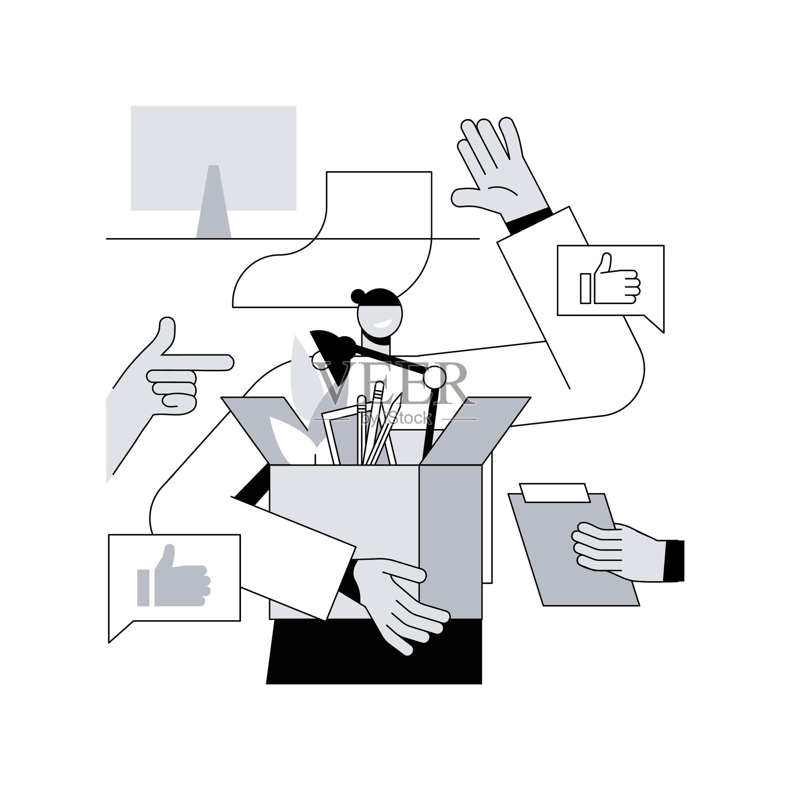 新团队成员的抽象概念设计元素图片