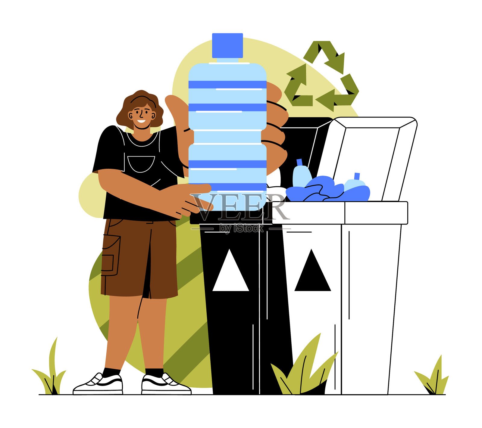 可持续生活方式的概念设计元素图片