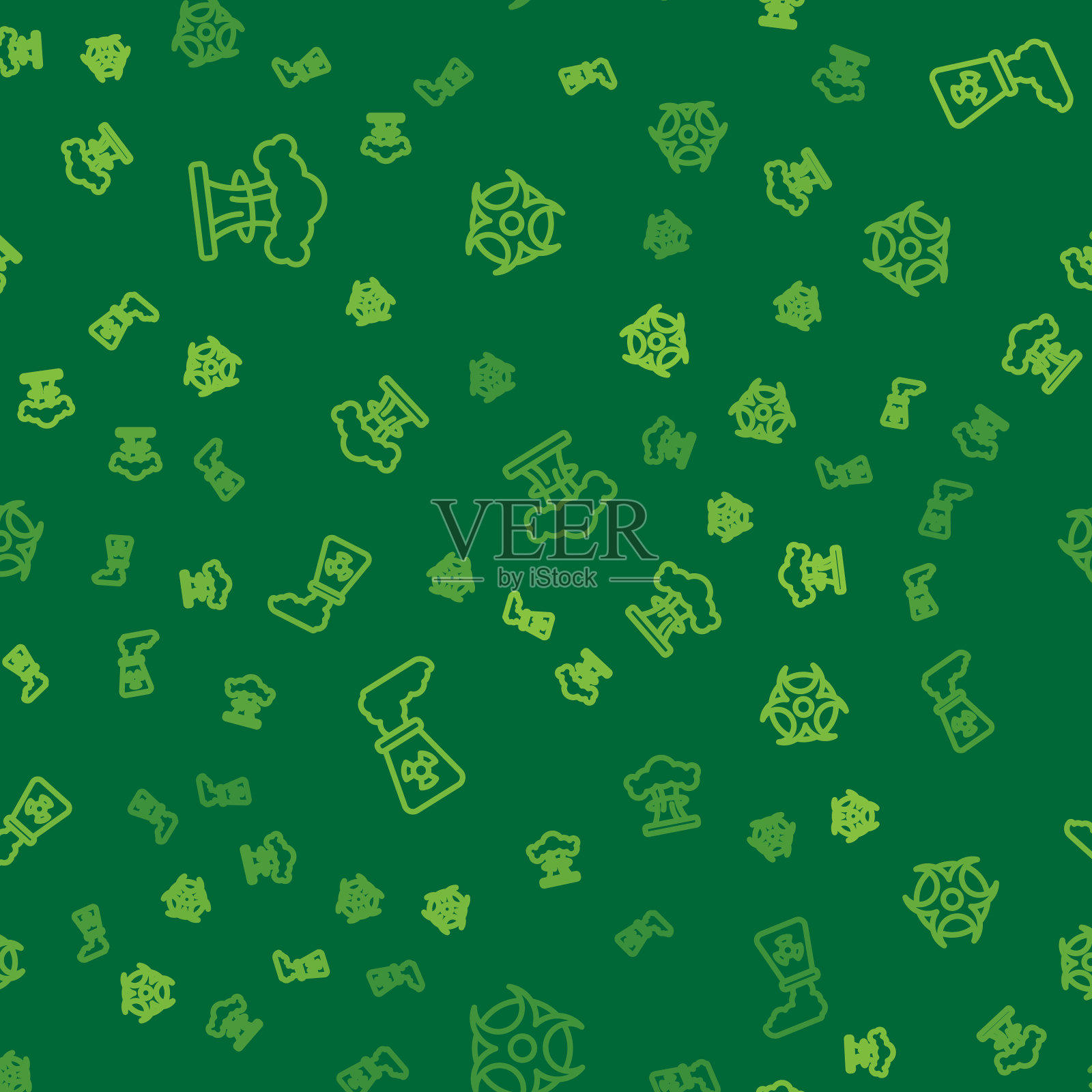 设置核爆炸发电厂和图标素材