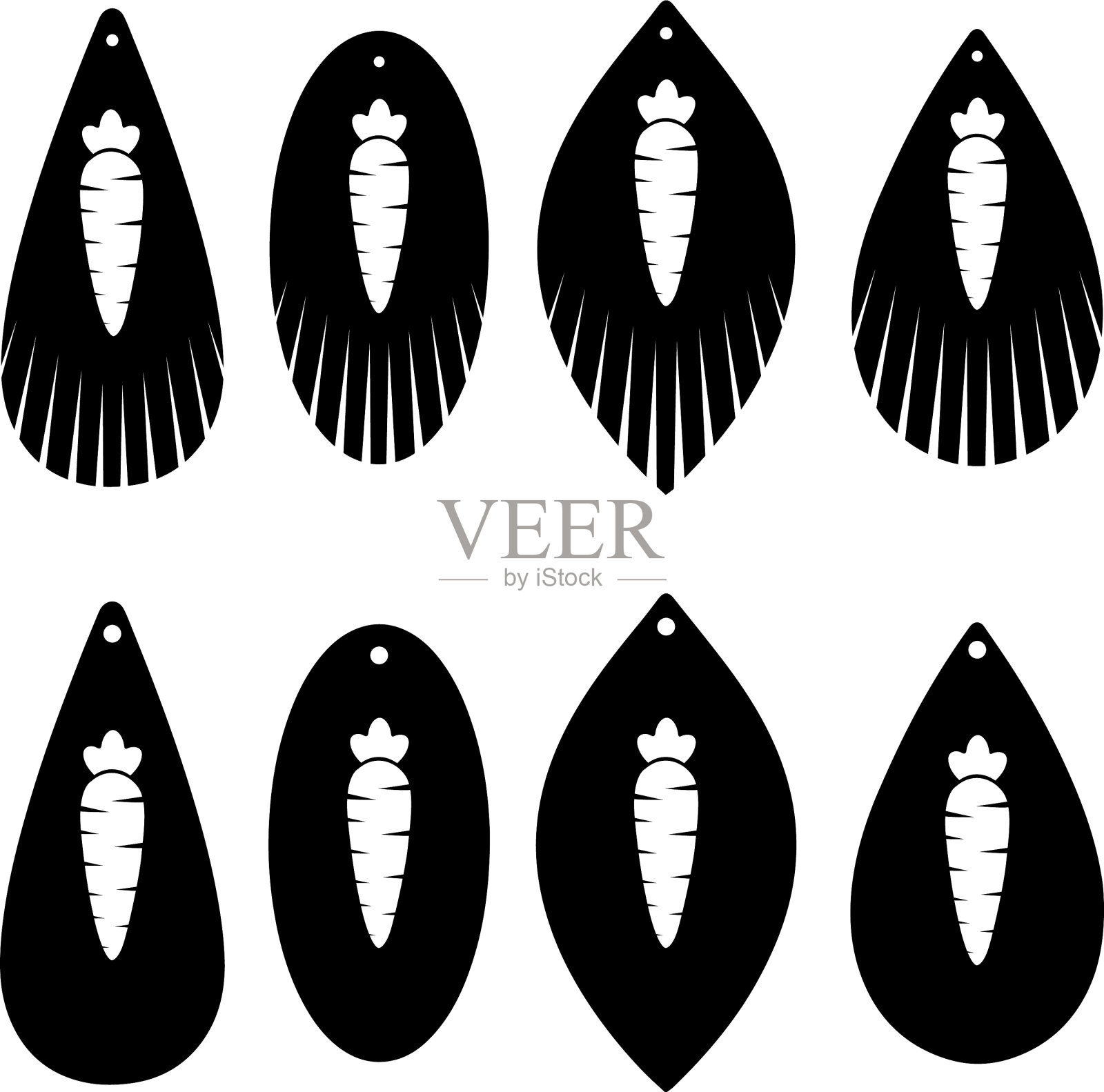 胡萝卜耳环设计元素图片