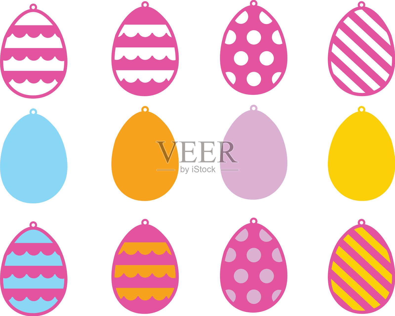 复活节彩蛋的耳环设计元素图片