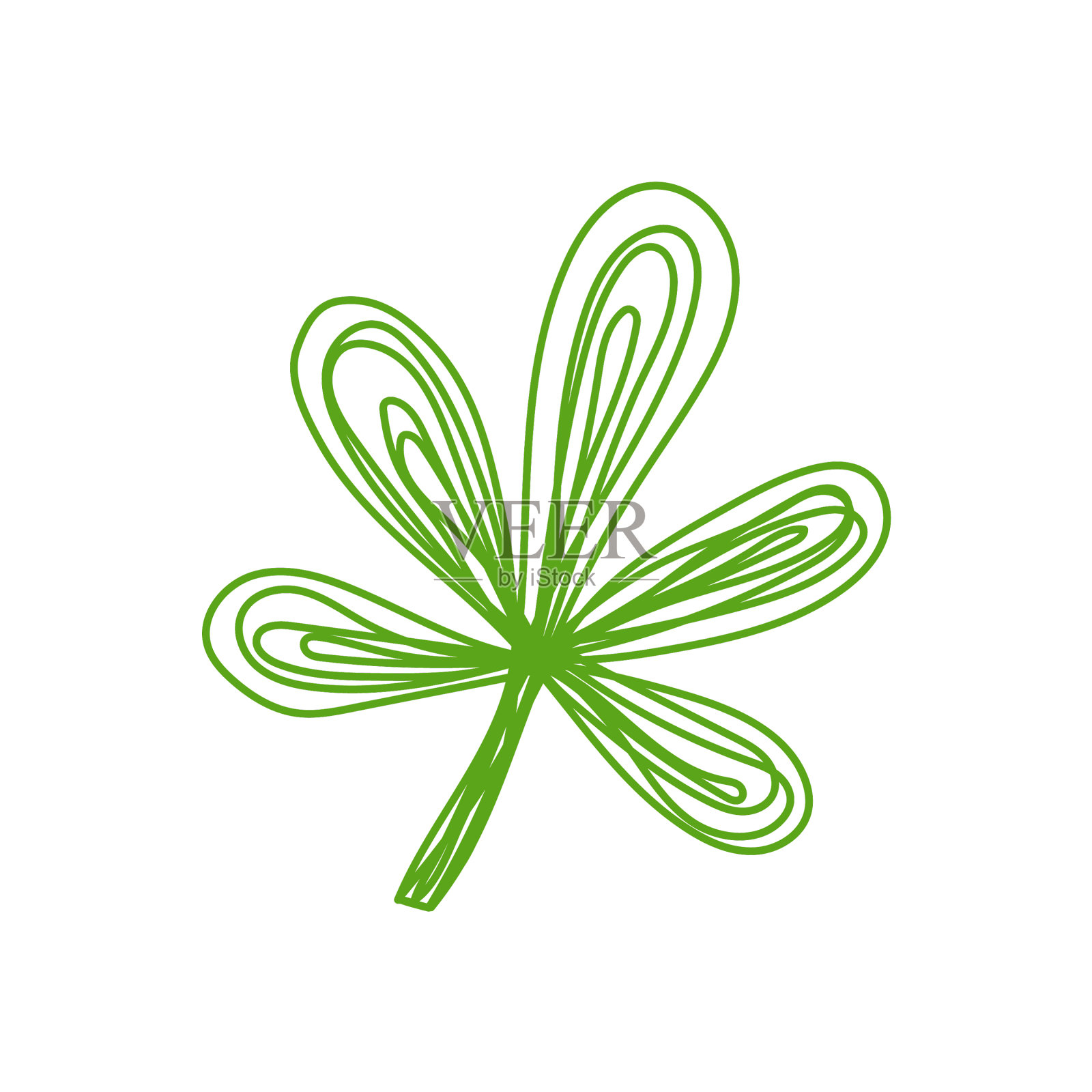 绿叶素描手绘设计元素图片