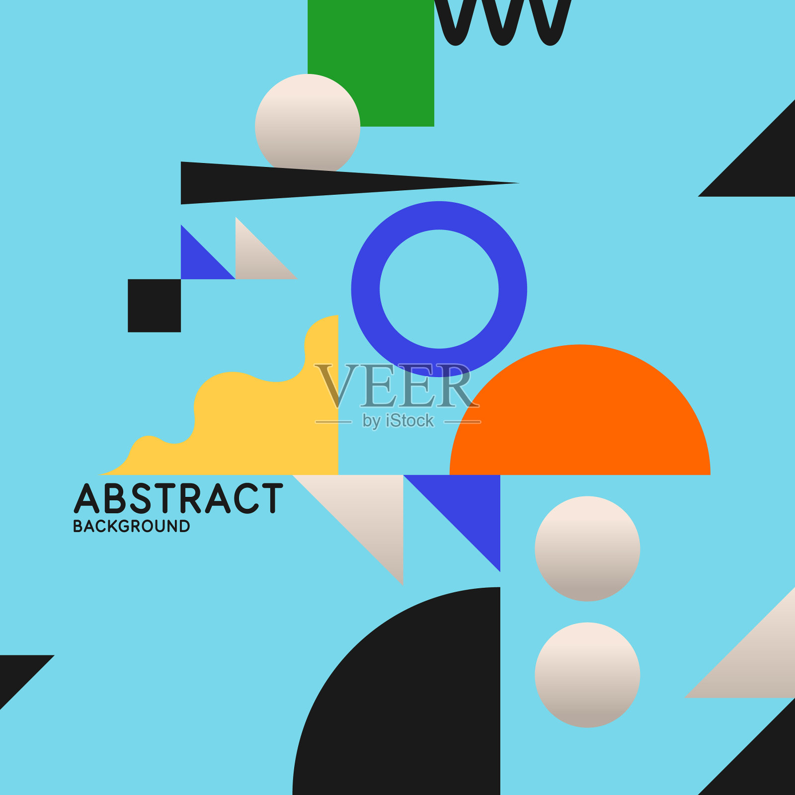 各种形状的现代几何组合插画图片素材