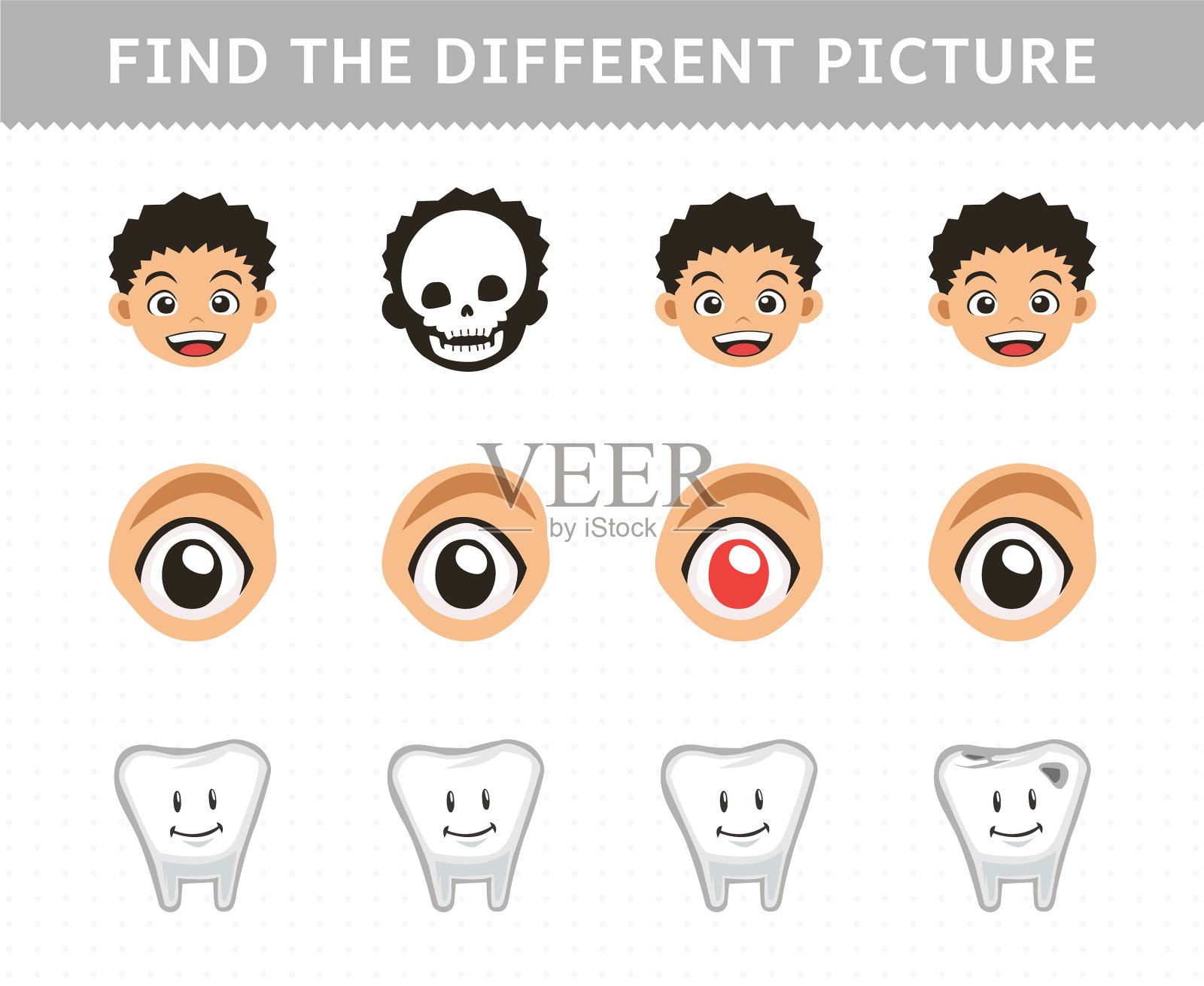 为孩子找到不同的教育游戏插画图片素材