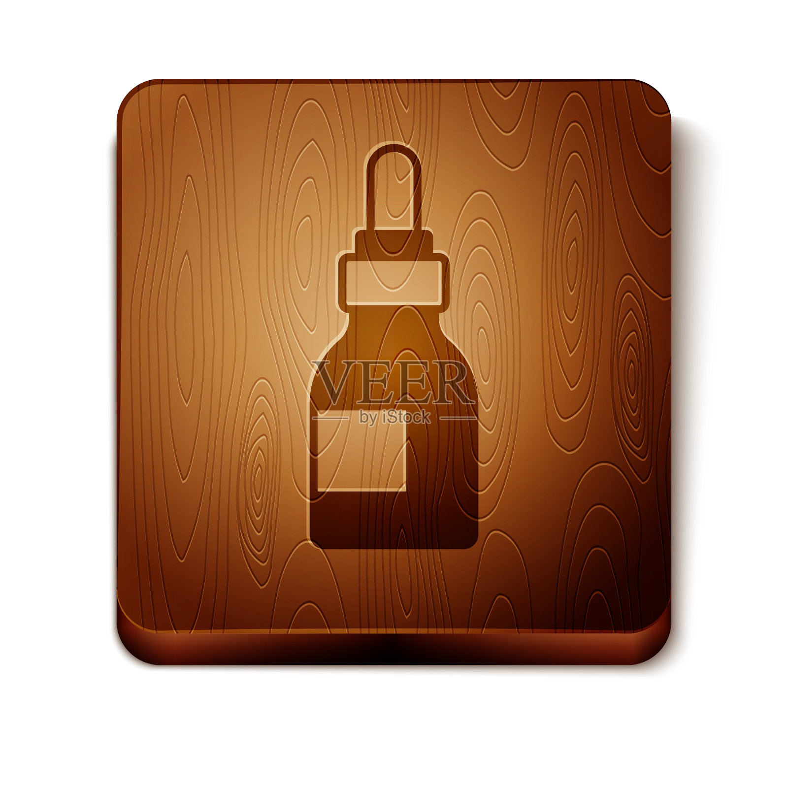 棕色胡子和八字胡护理油瓶图标图标素材