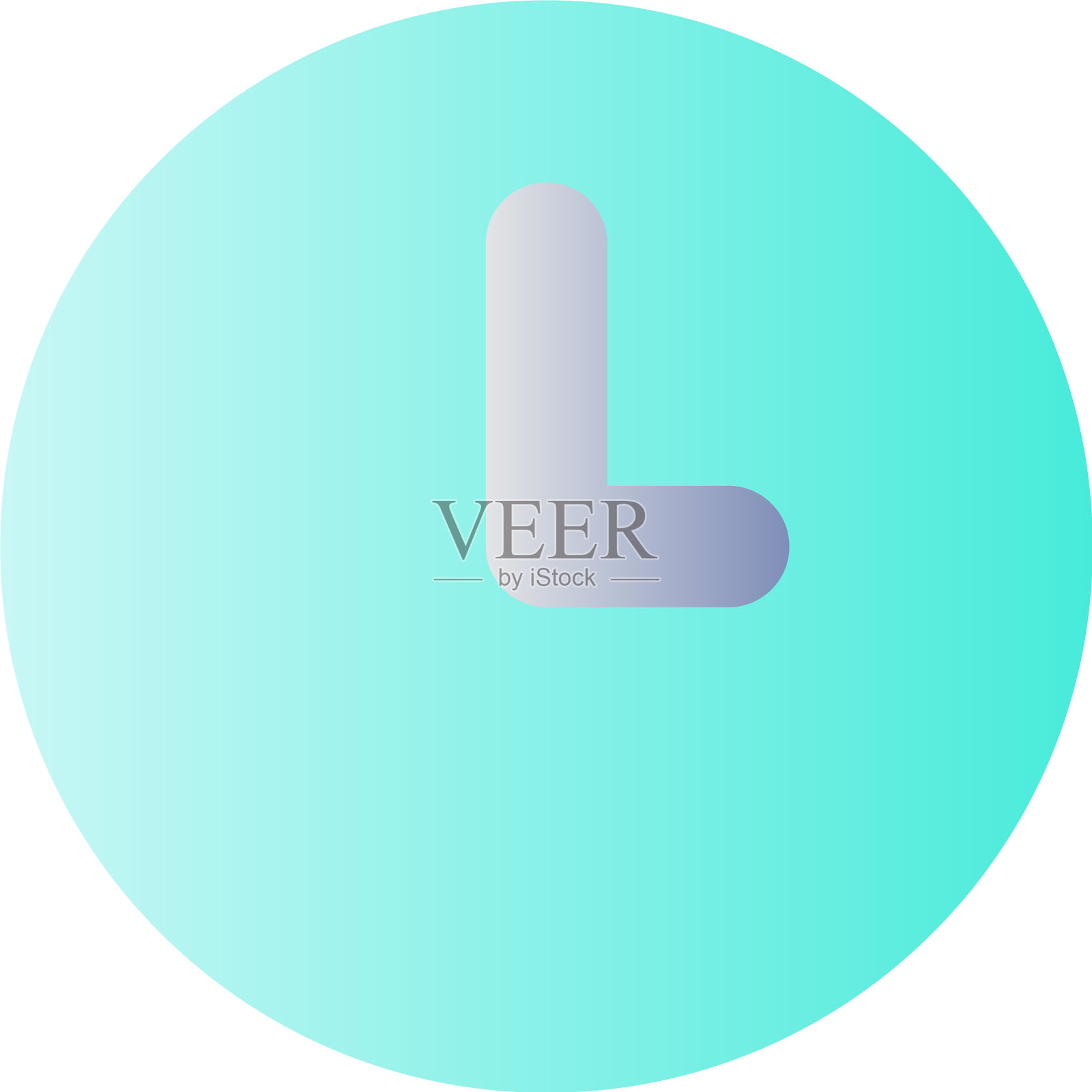 时钟平面渐变颜色UI图标图标素材