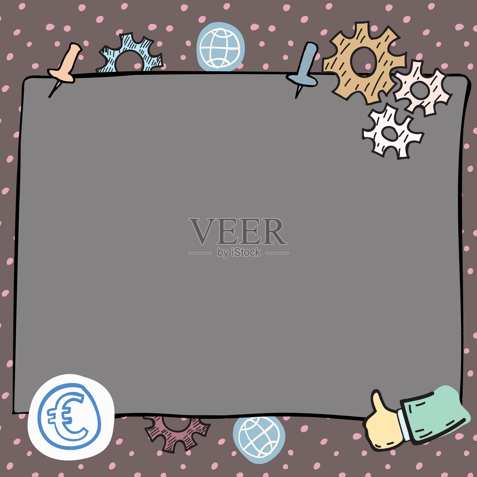 用重要信息钉在展示板上插画图片素材