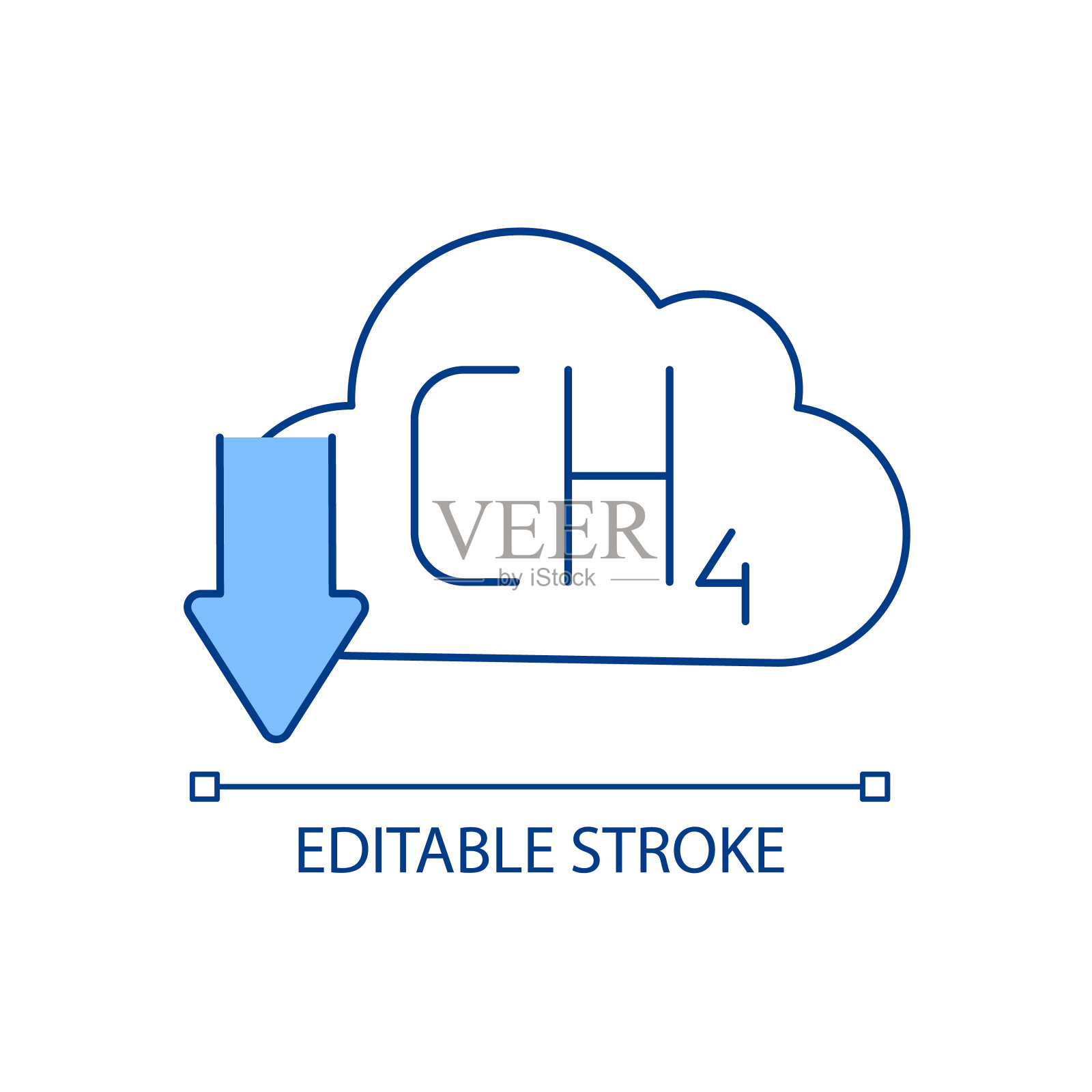 减少甲烷排放RGB彩色图标插画图片素材