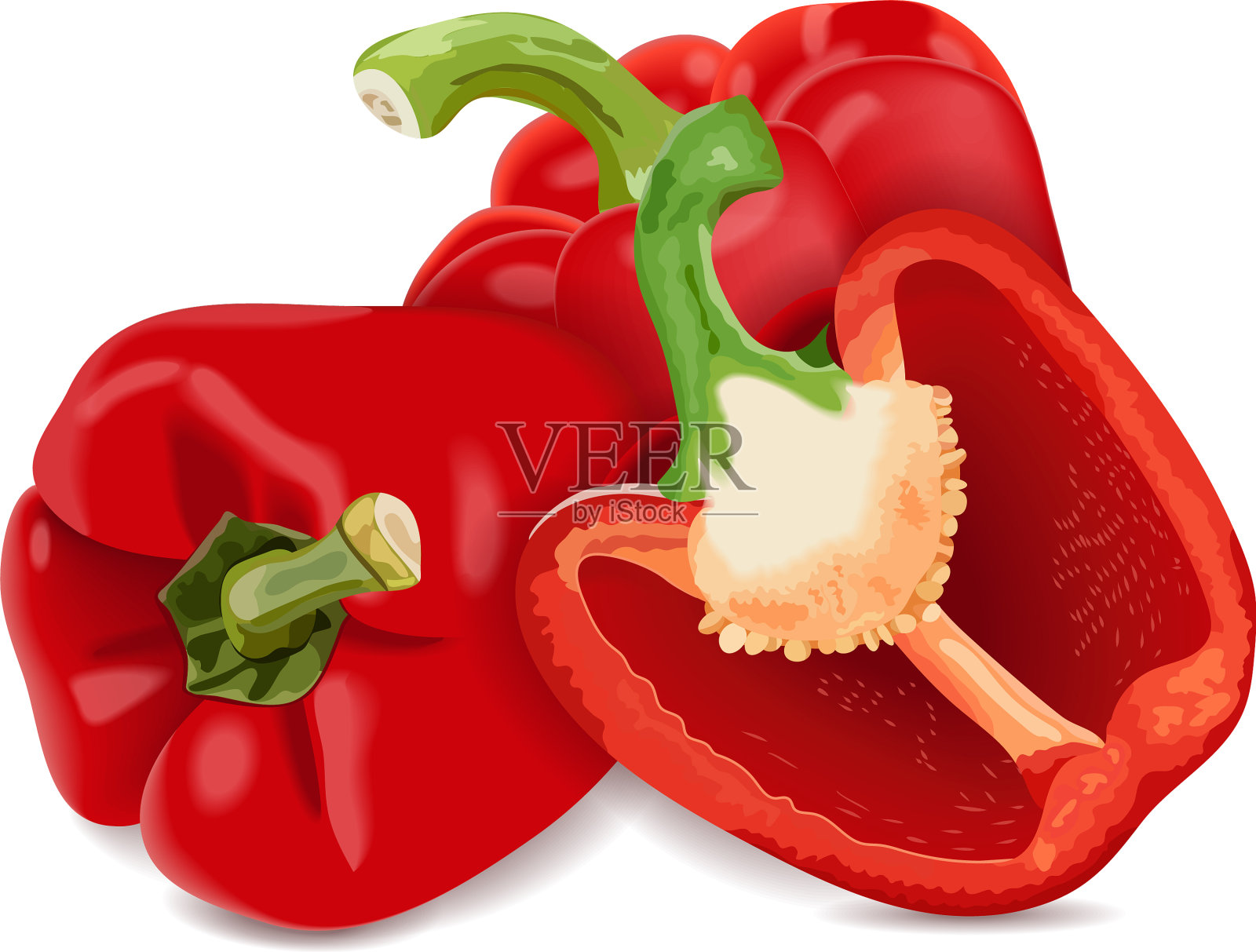 整个和半个青椒设计元素图片