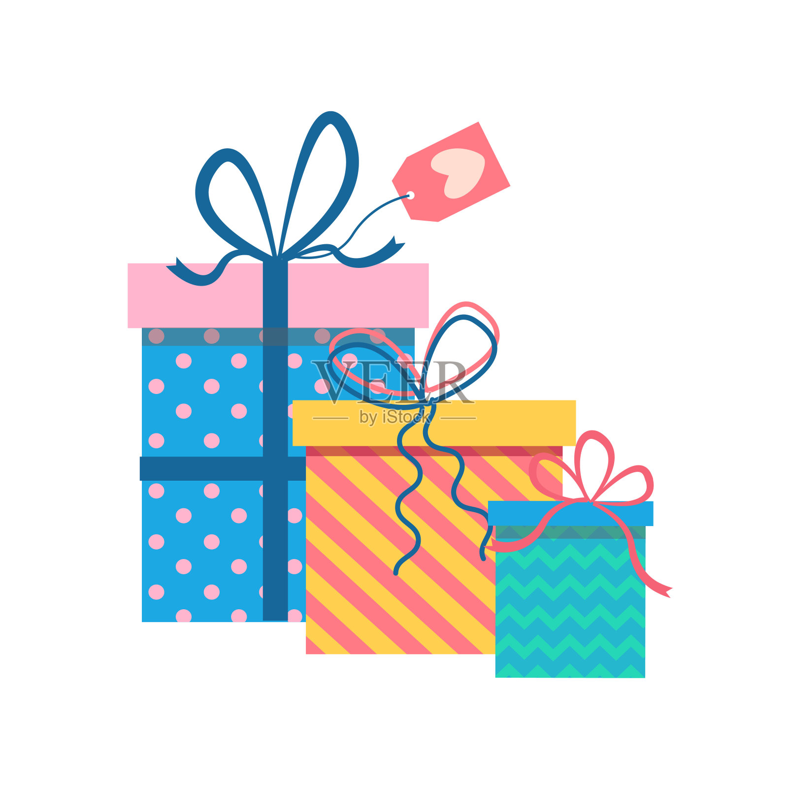 节日礼物在白色背景孤立插画图片素材