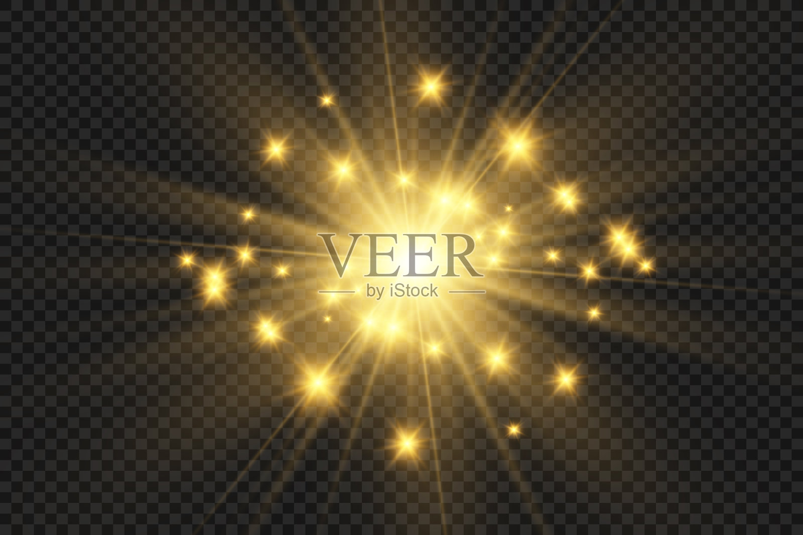 特殊镜头闪光灯，灯光效果好。闪光灯闪烁着光线和探照灯。今市子。白色的光。美丽的星星，光芒四射。太阳是背光的。亮丽的明星。阳光。眩光。插画图片素材