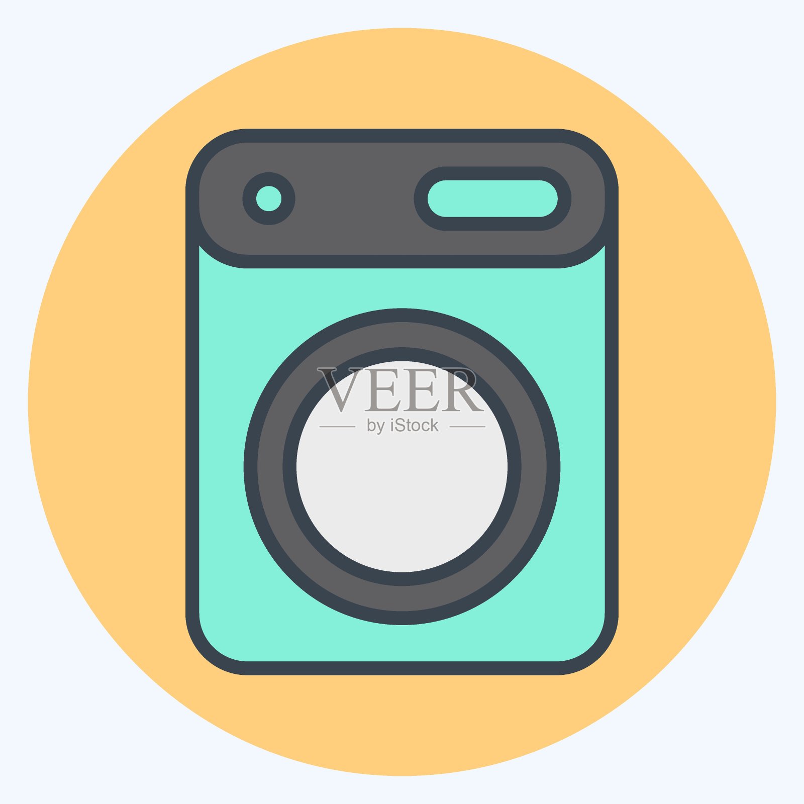 图标干燥机。洗衣标志。颜色风格交配。简单的设计可编辑。简单的插图，适合印刷插画图片素材