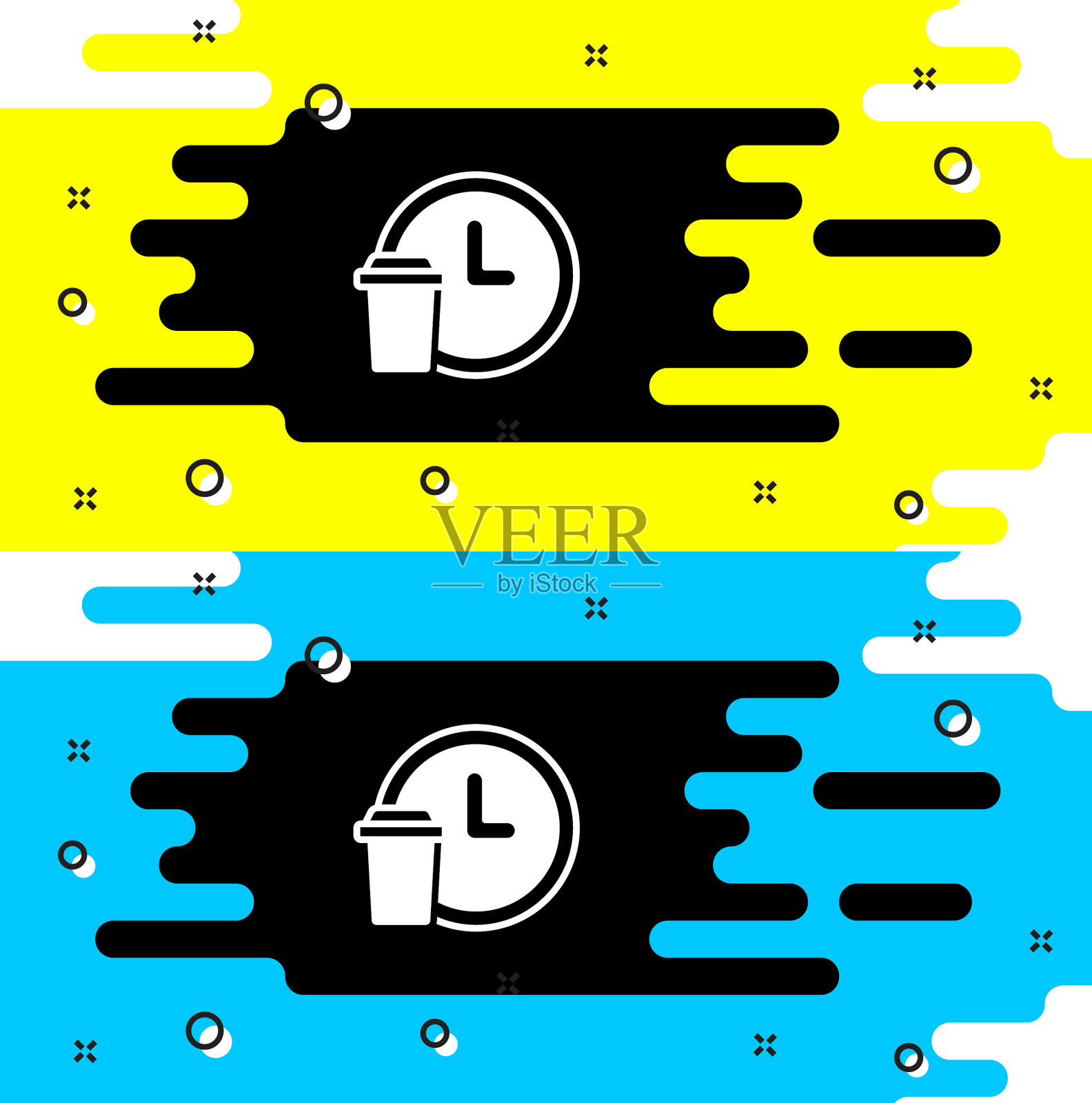 白色快递图标昼夜隔离插画图片素材