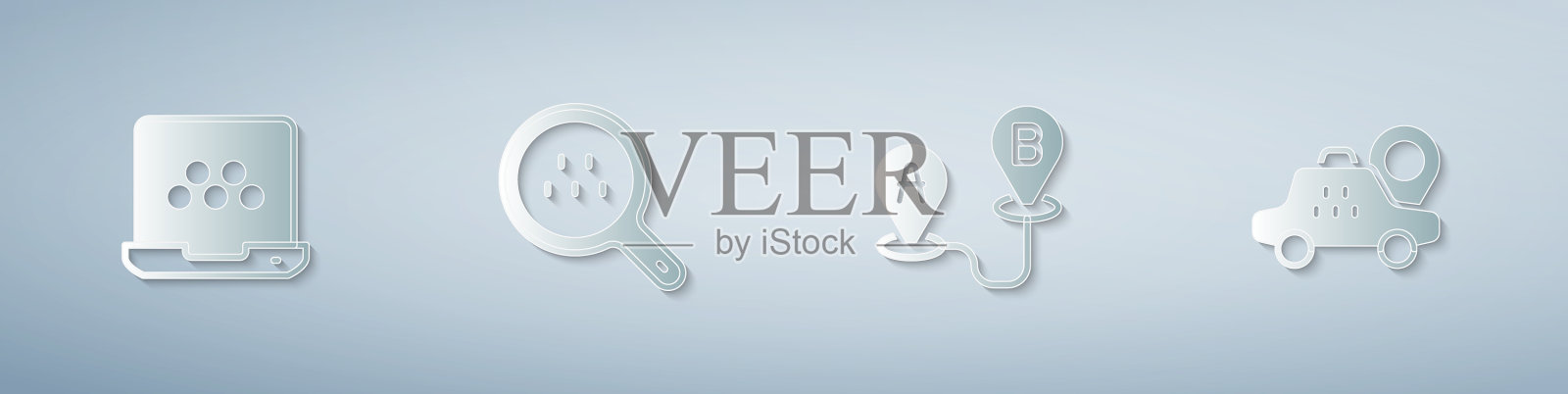 设置出租车手机应用搜索出租车路线位置图标素材