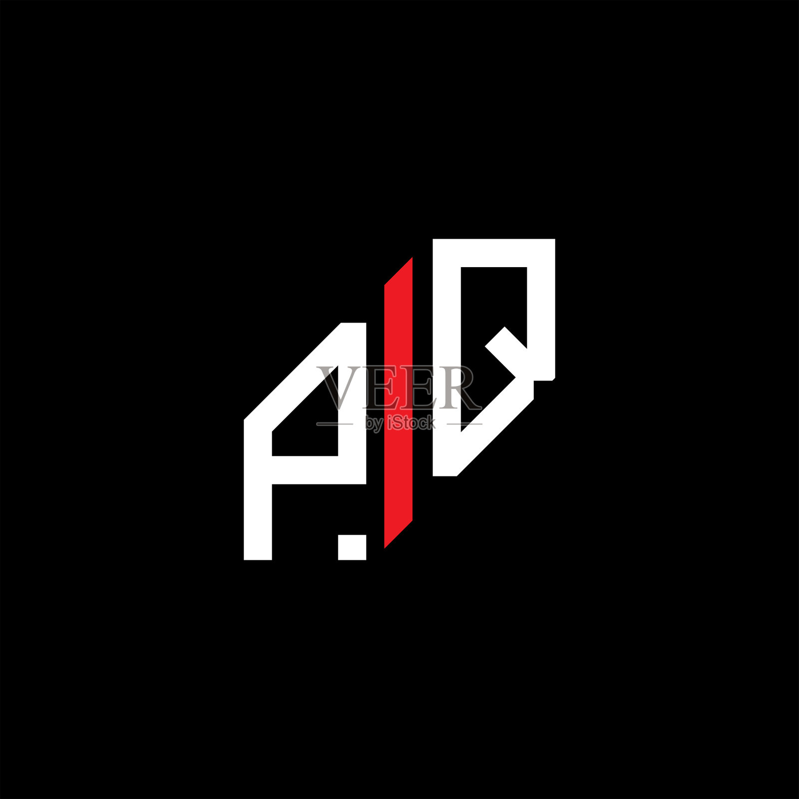 Pq字母logo创意设计与图形插画图片素材