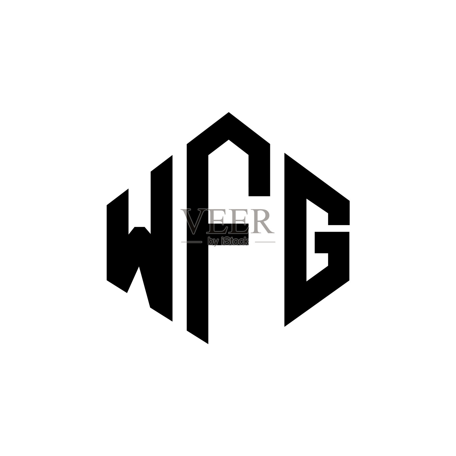 WFG字母logo设计采用WFG多边形造型插画图片素材