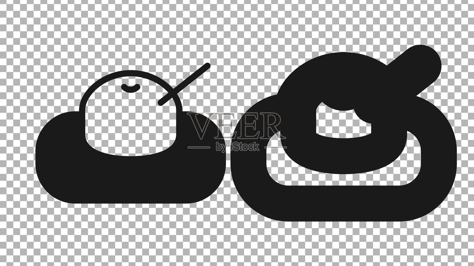 黑色的麻糬图标是透明的图标素材