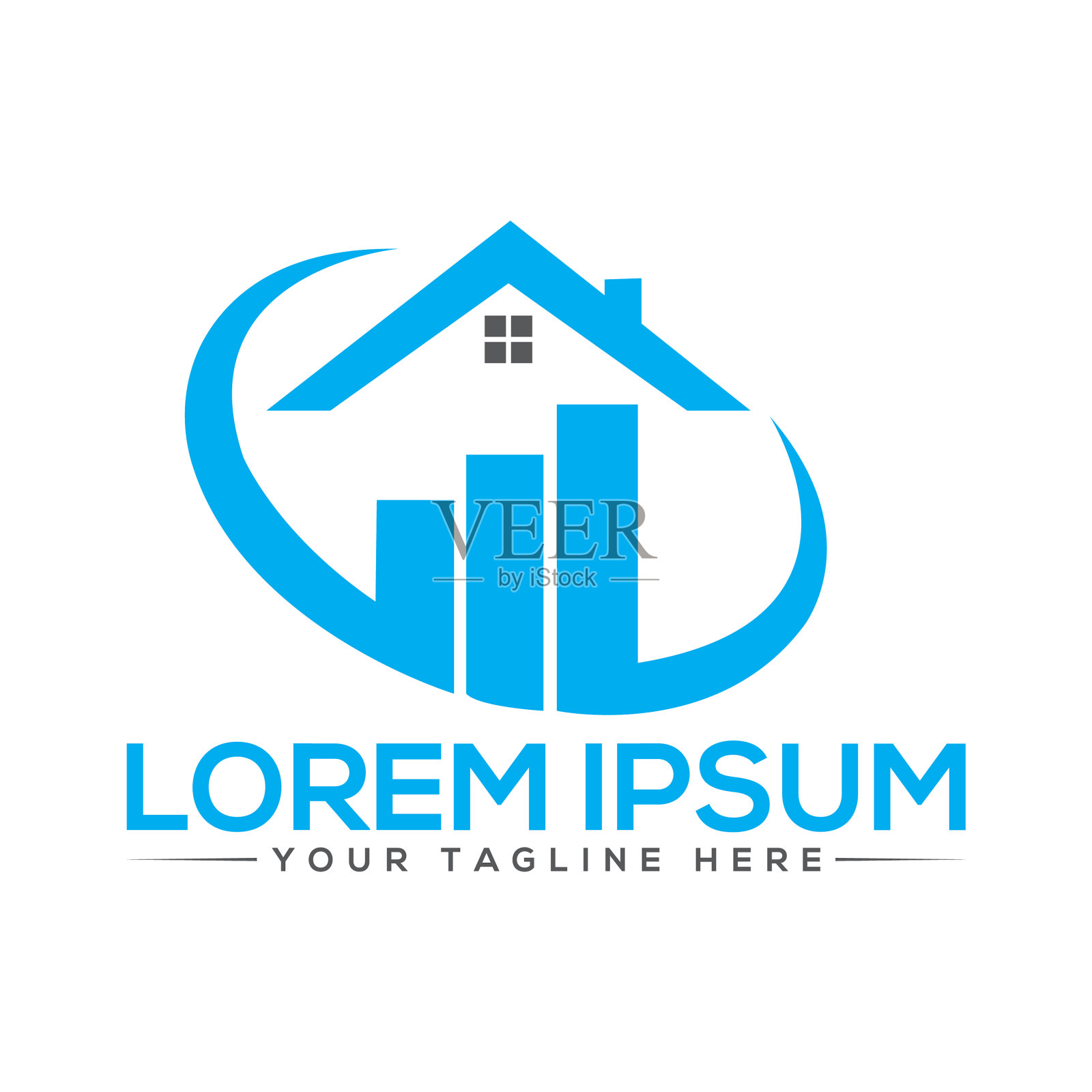 独特的房地产标志设计插画图片素材